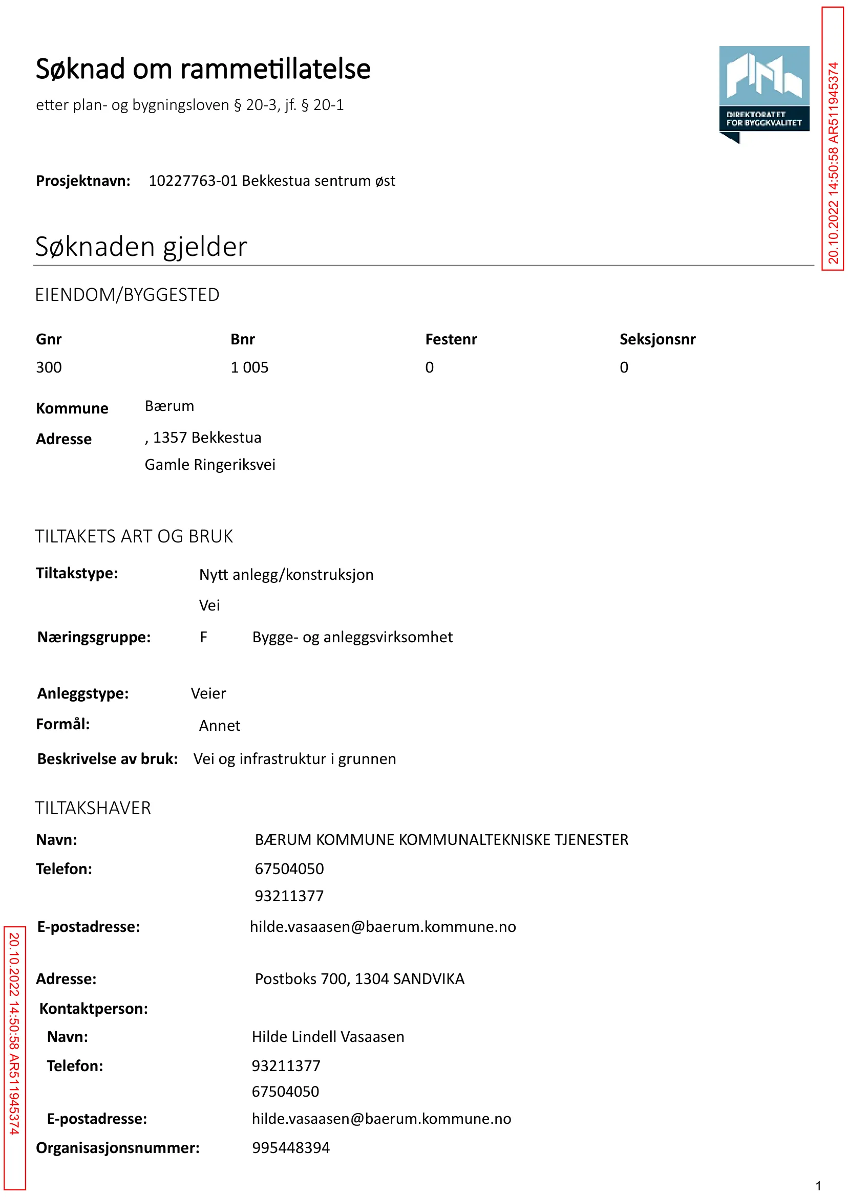 Søknad om rammetillatelse