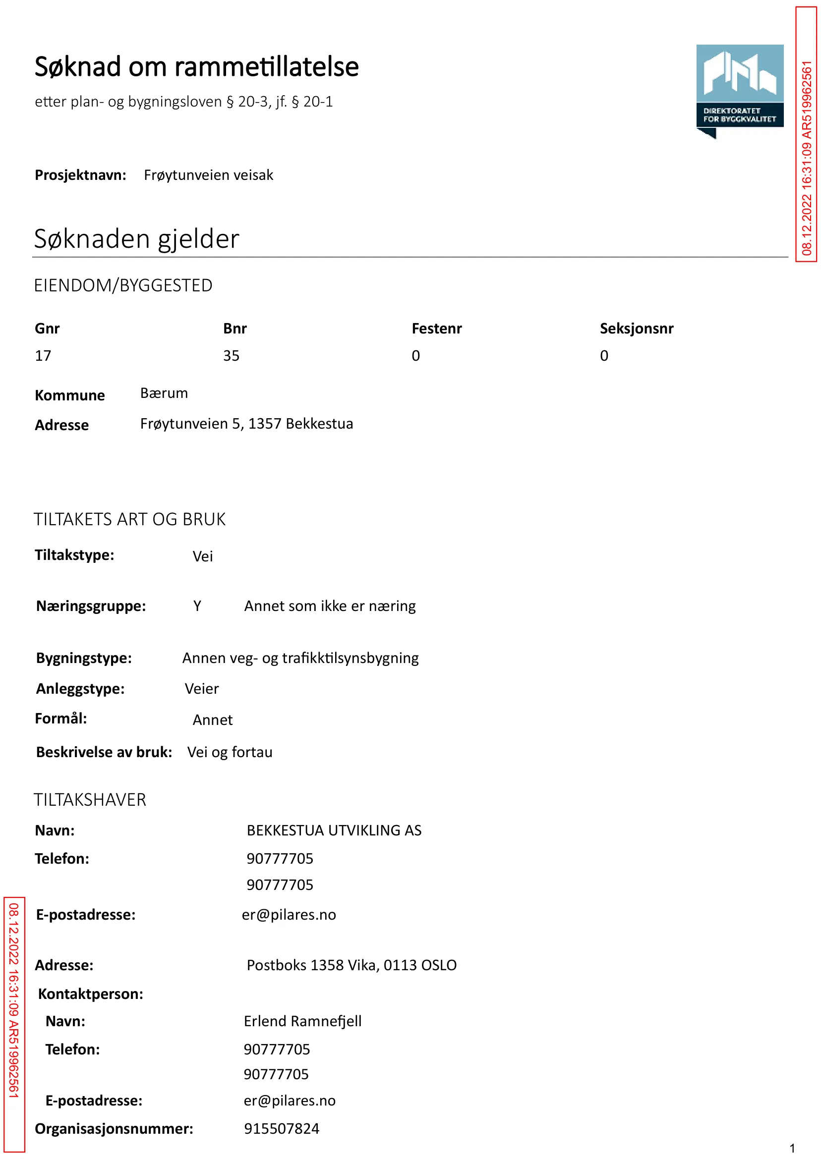 Søknad om rammetillatelse