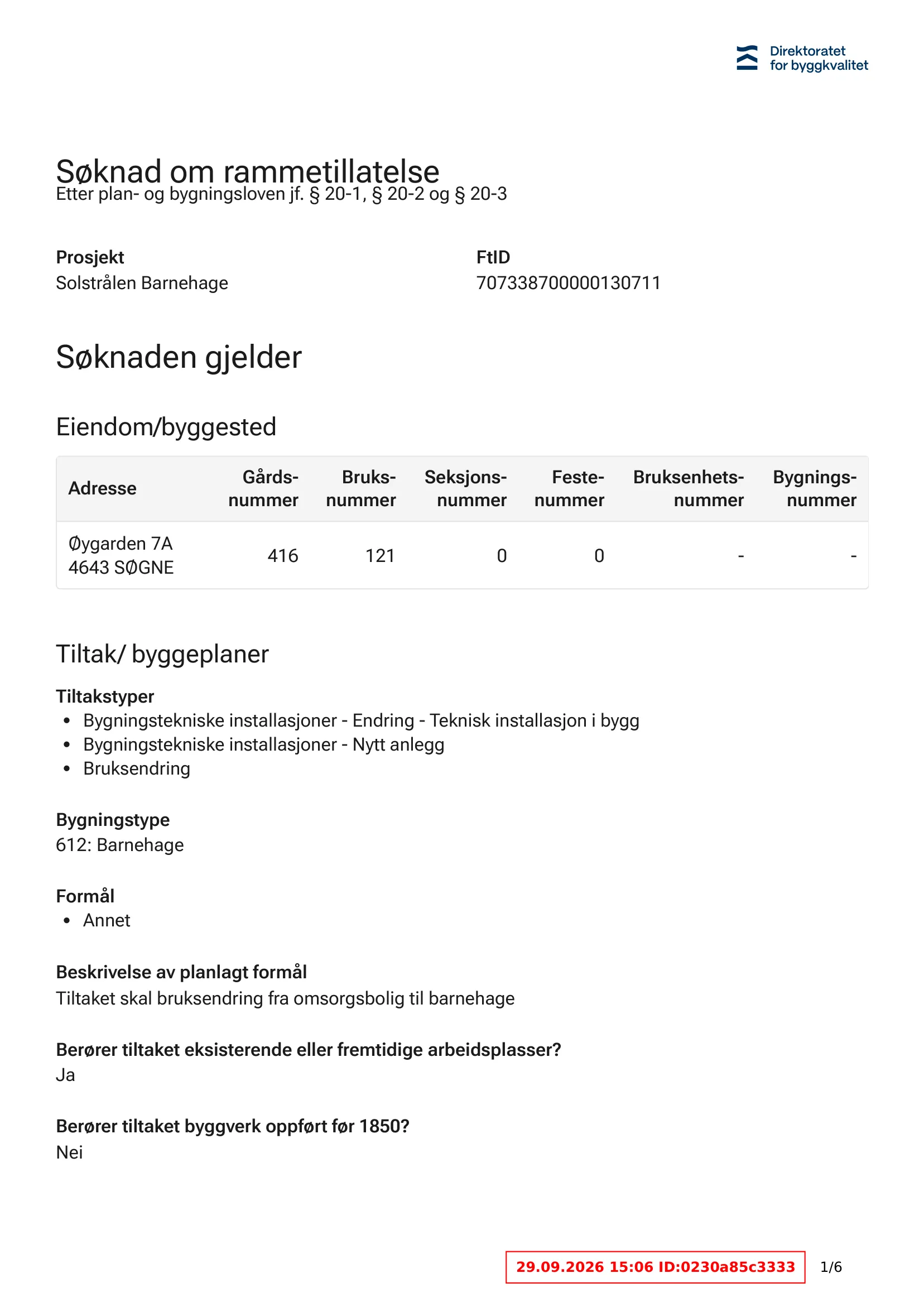 Søknad om rammetillatelse