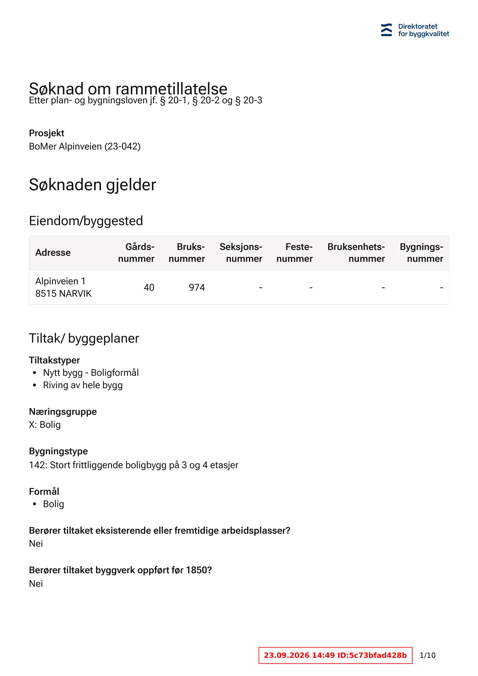 Søknad om rammetillatelse