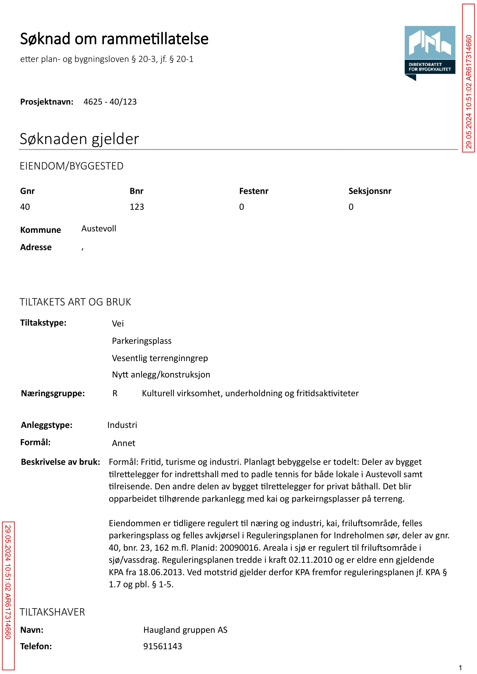 Søknad om rammetillatelse