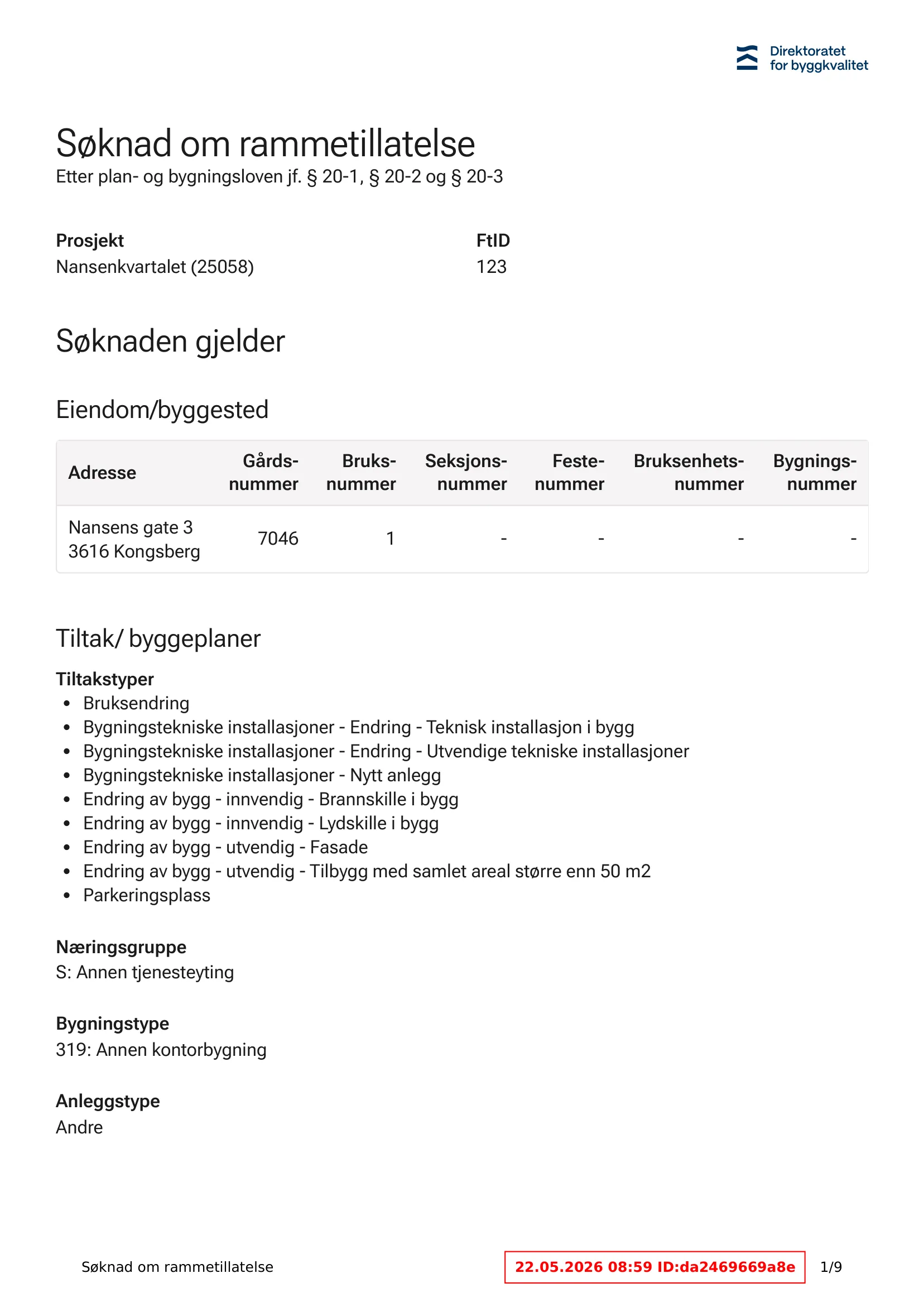 Søknad om rammetillatelse