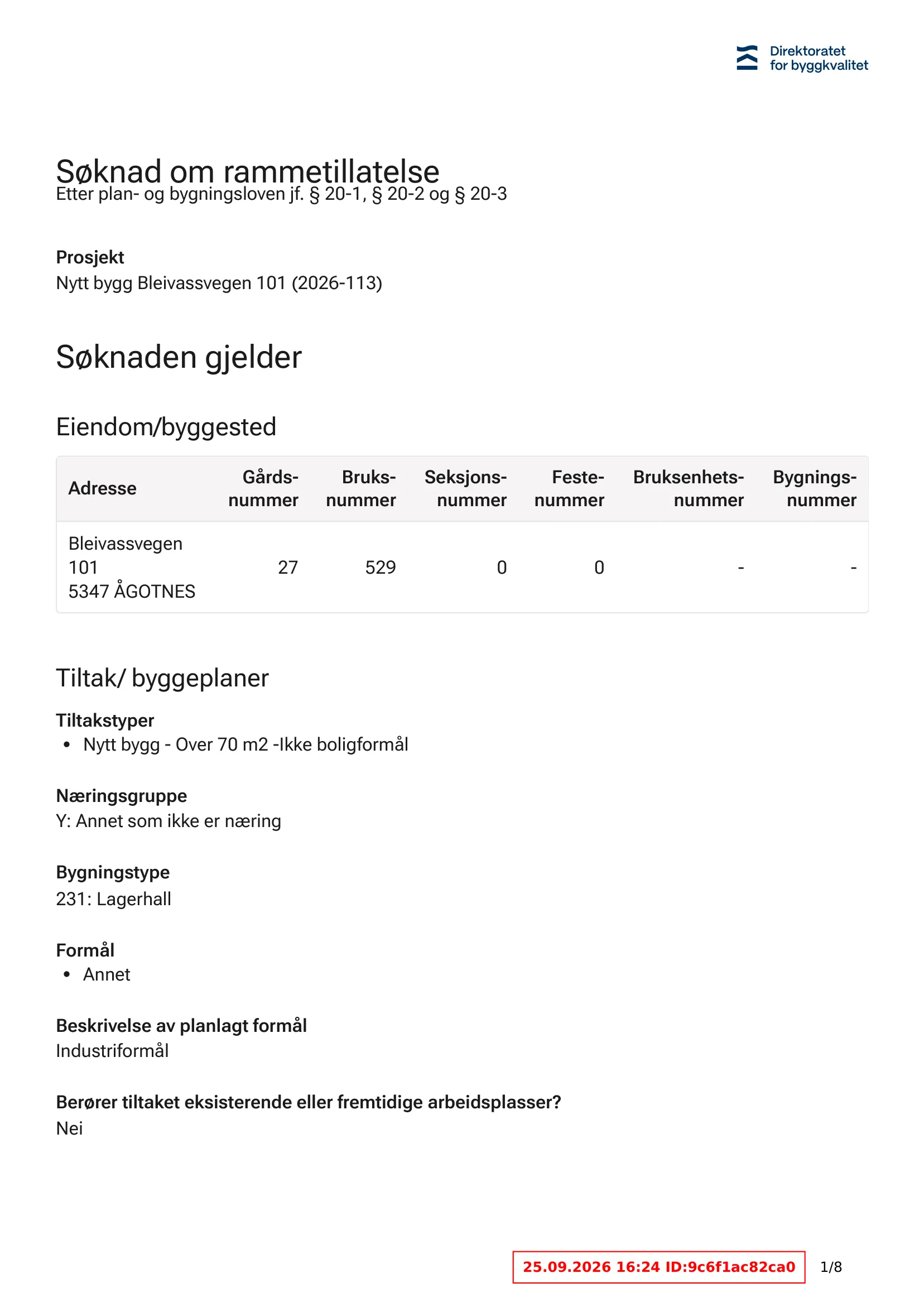 Søknad om rammetillatelse