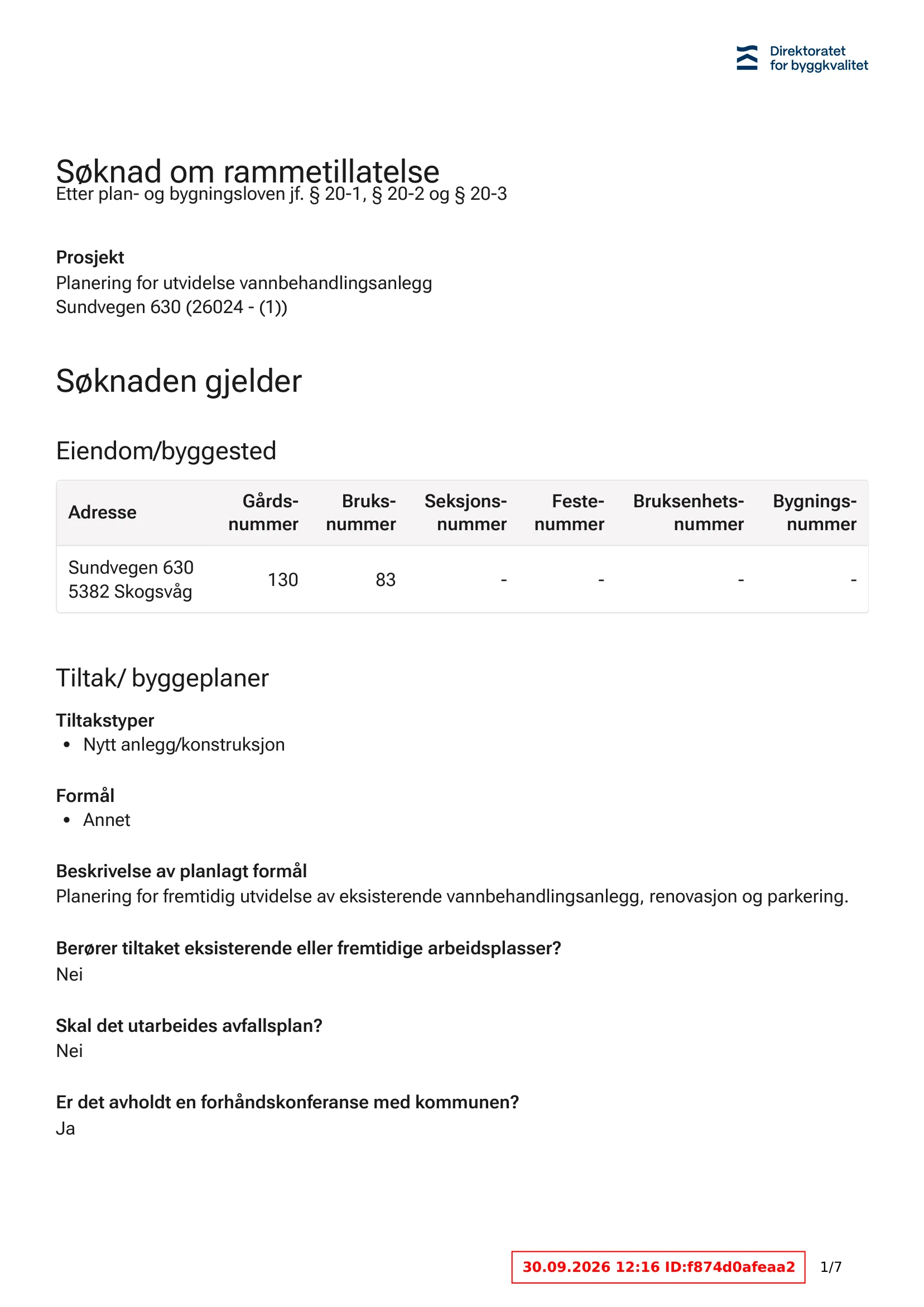 Søknad om rammetillatelse