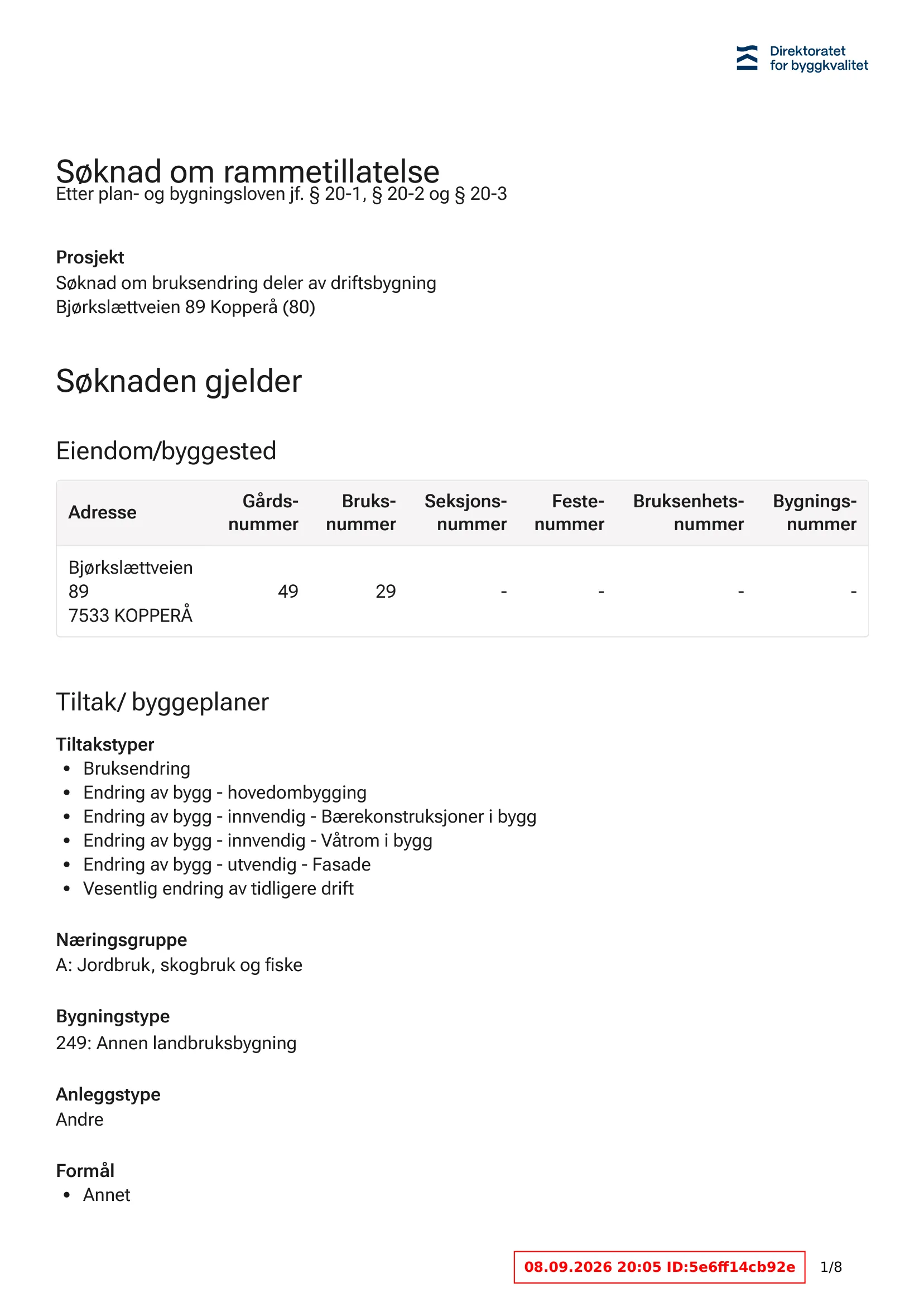 Søknad om rammetillatelse