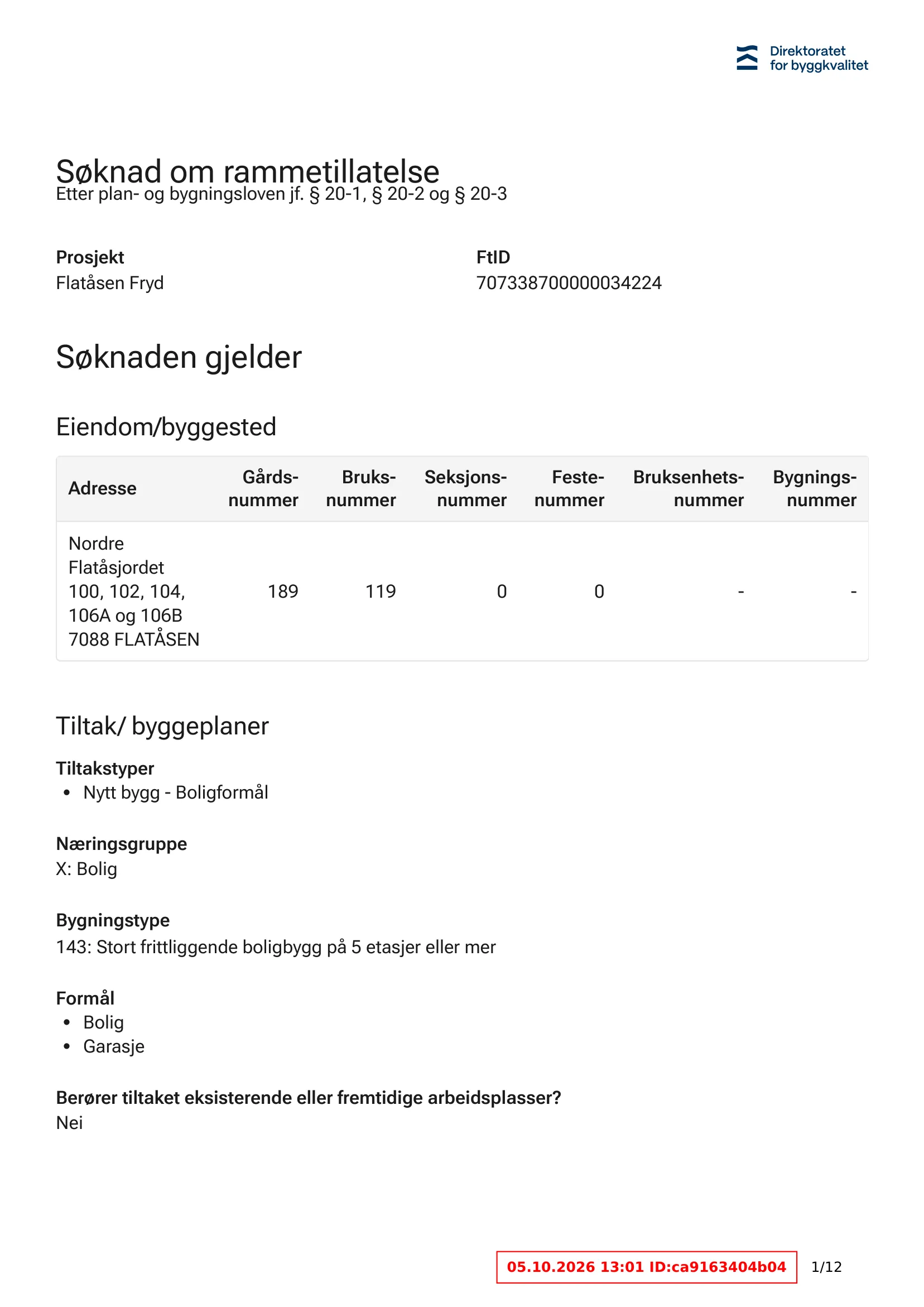 Søknad om rammetillatelse