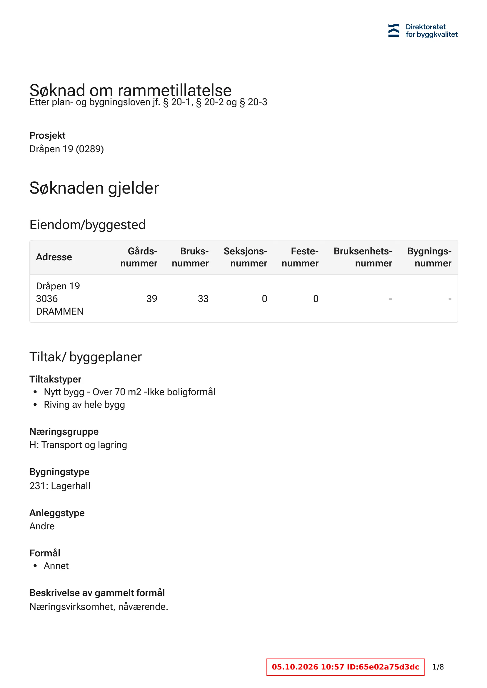 Søknad om rammetillatelse