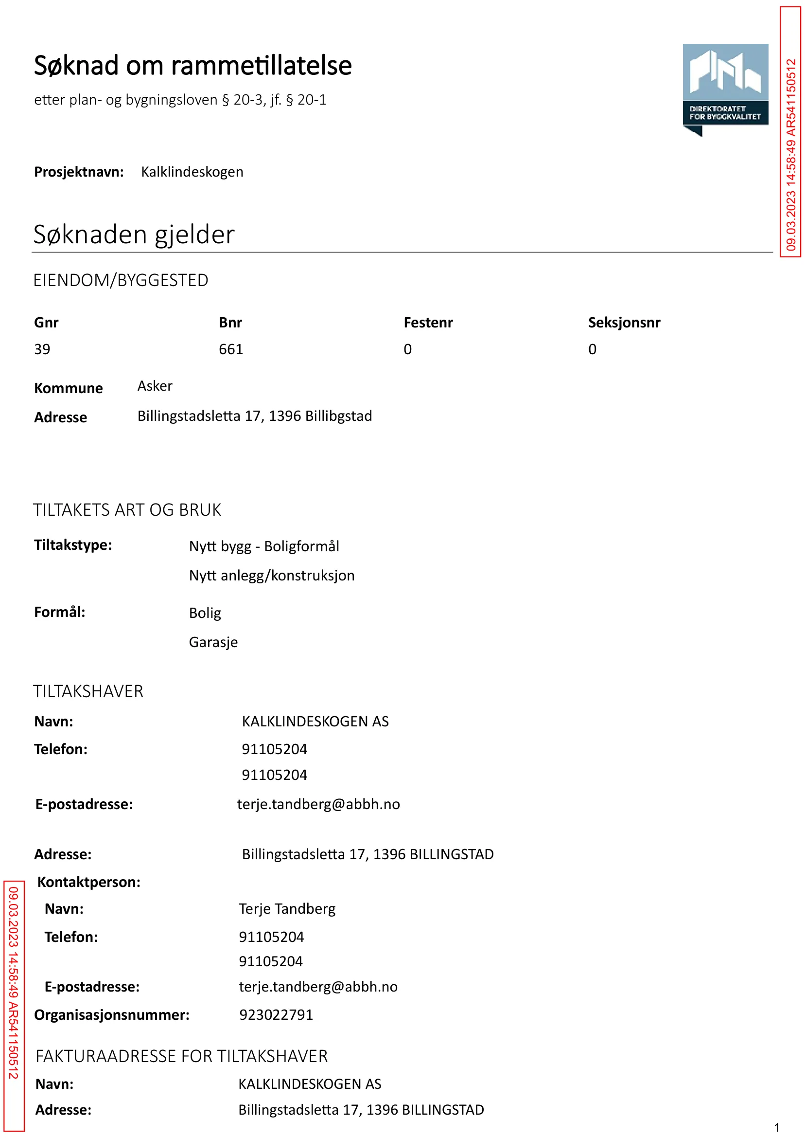 Søknad om rammetillatelse