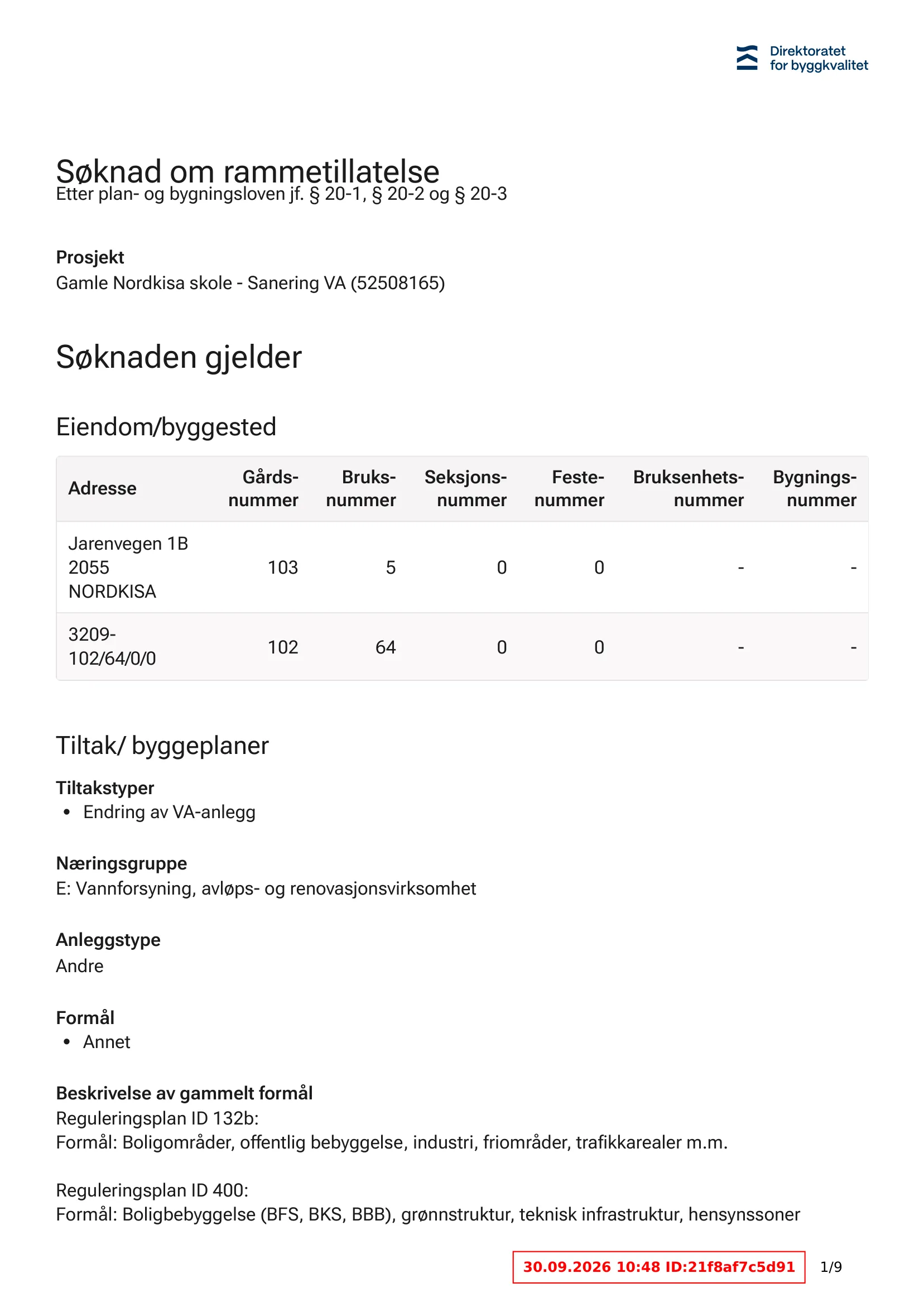 Søknad om rammetillatelse