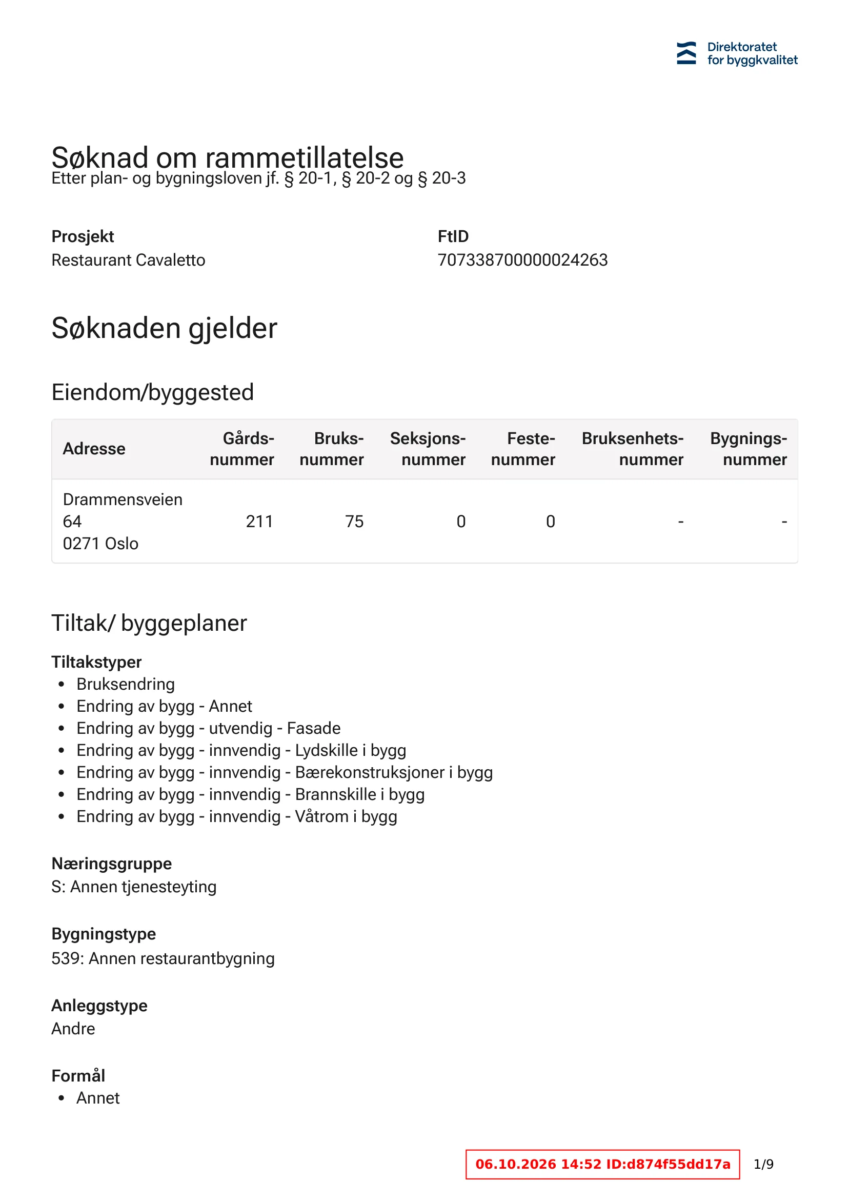 Søknad om rammetillatelse