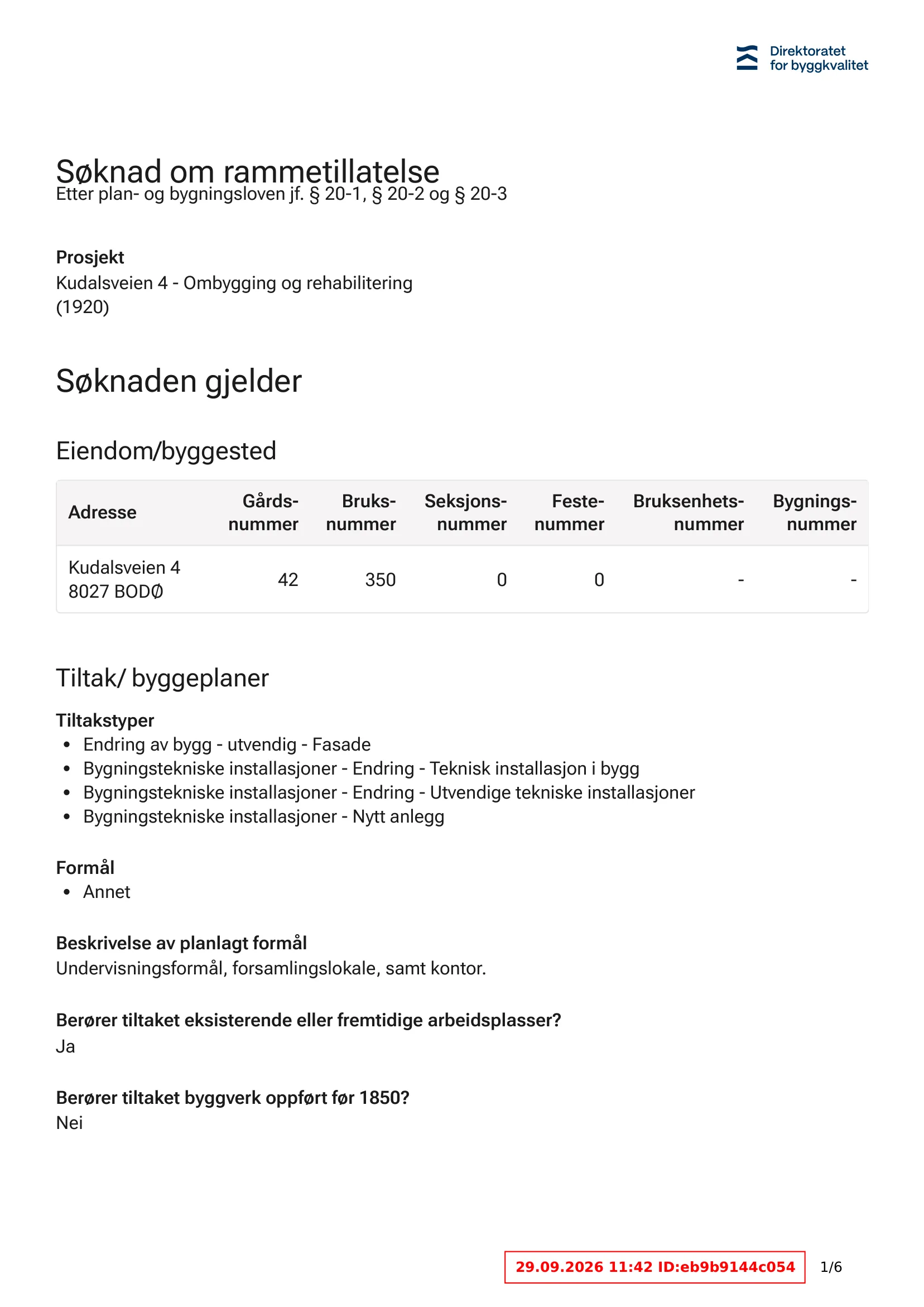 Søknad om rammetillatelse