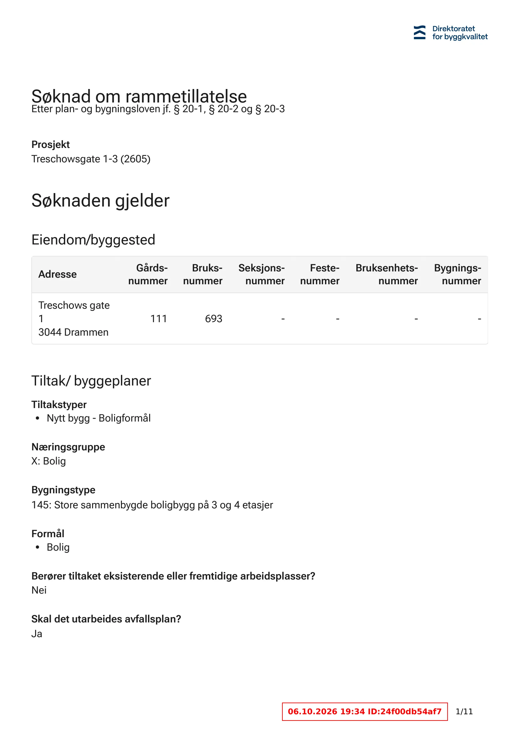 Søknad om rammetillatelse