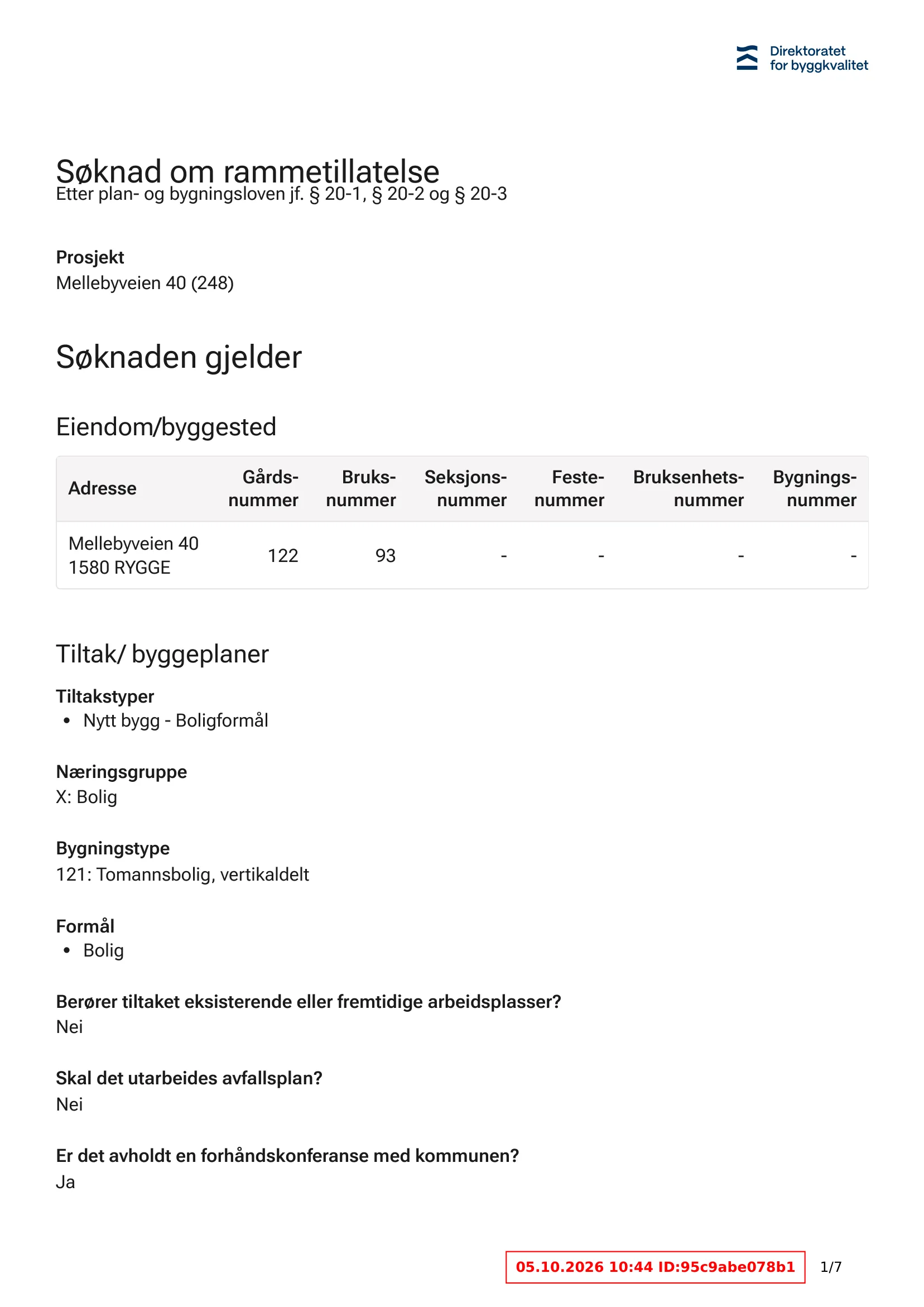 Søknad om rammetillatelse