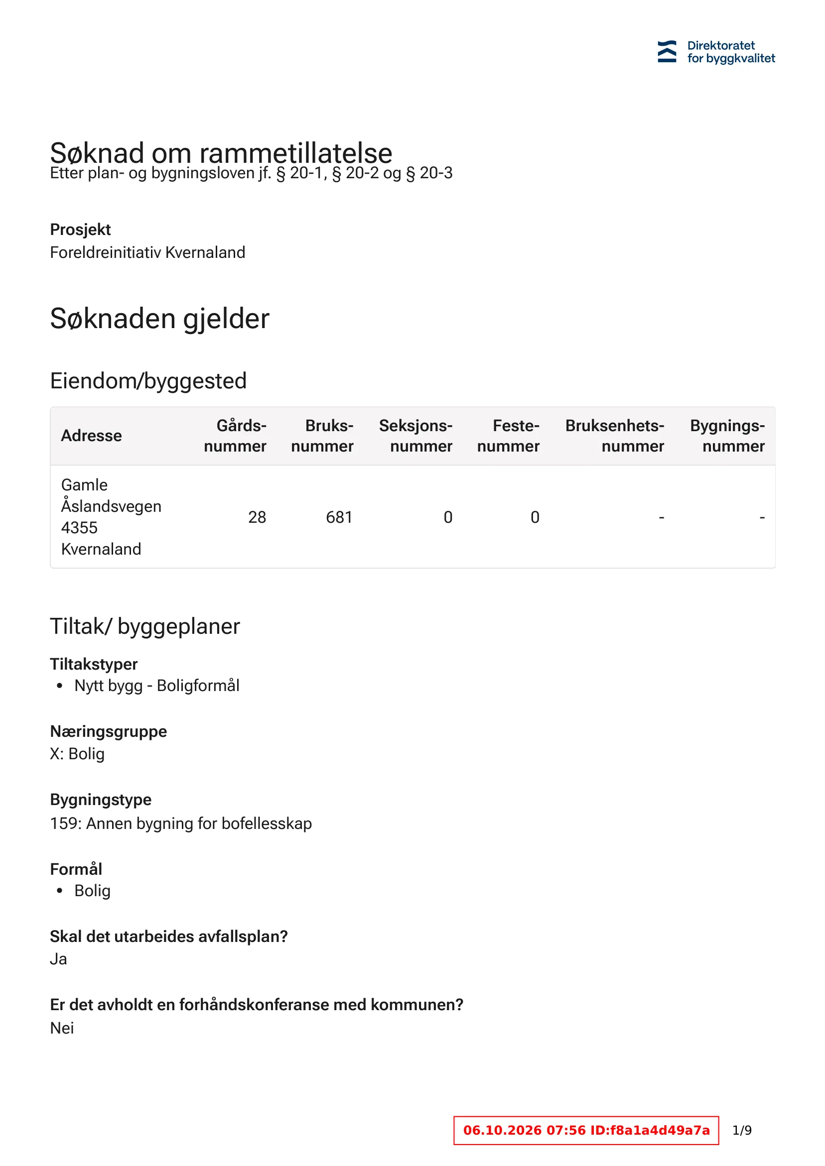 Søknad om rammetillatelse