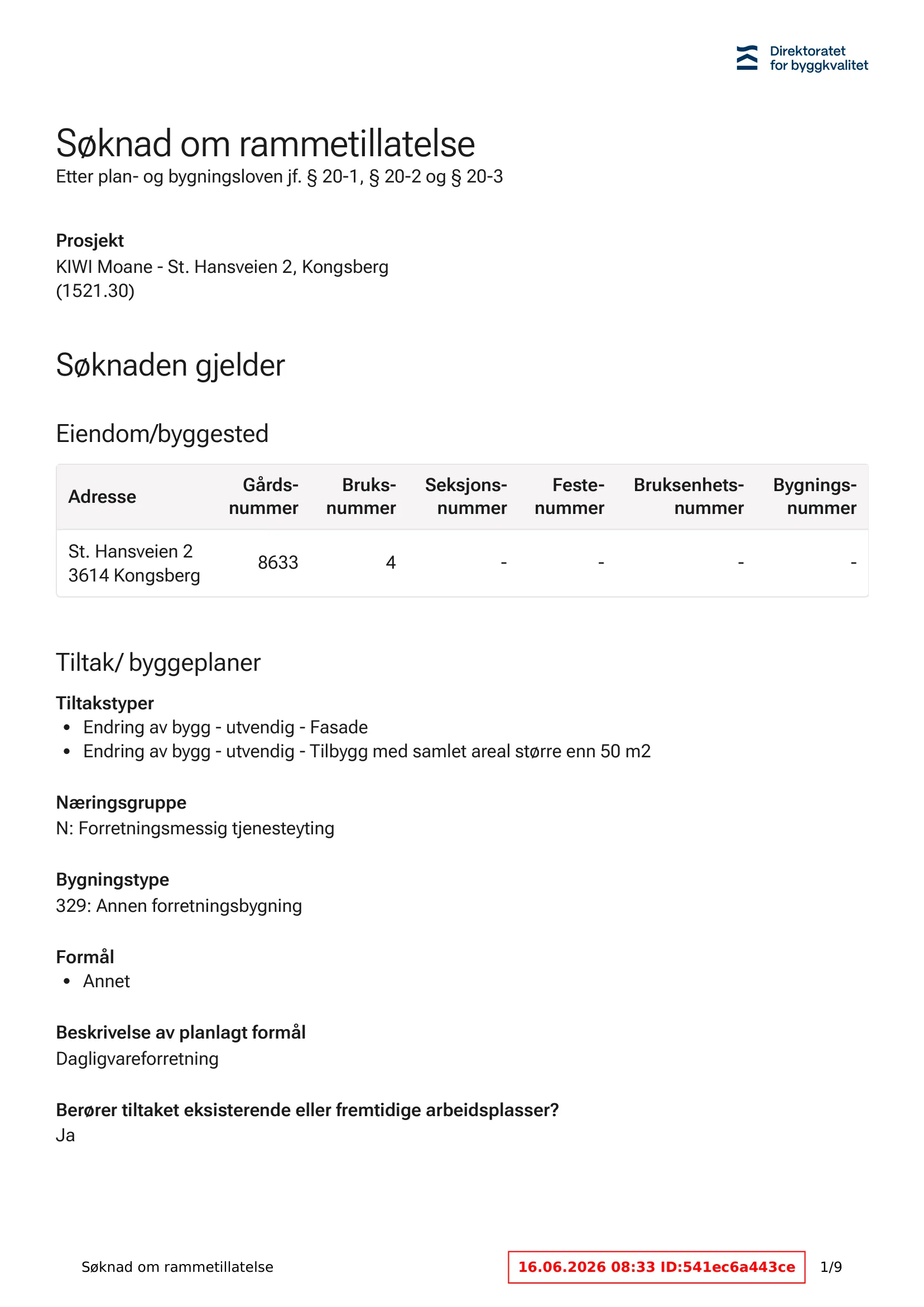 Søknad om rammetillatelse