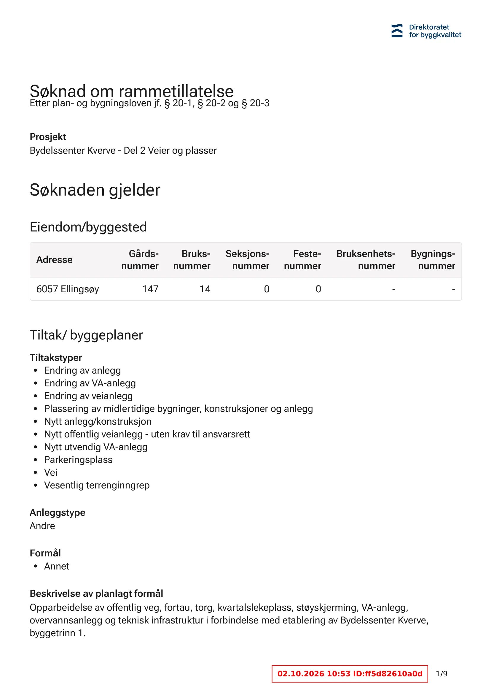 Søknad om rammetillatelse
