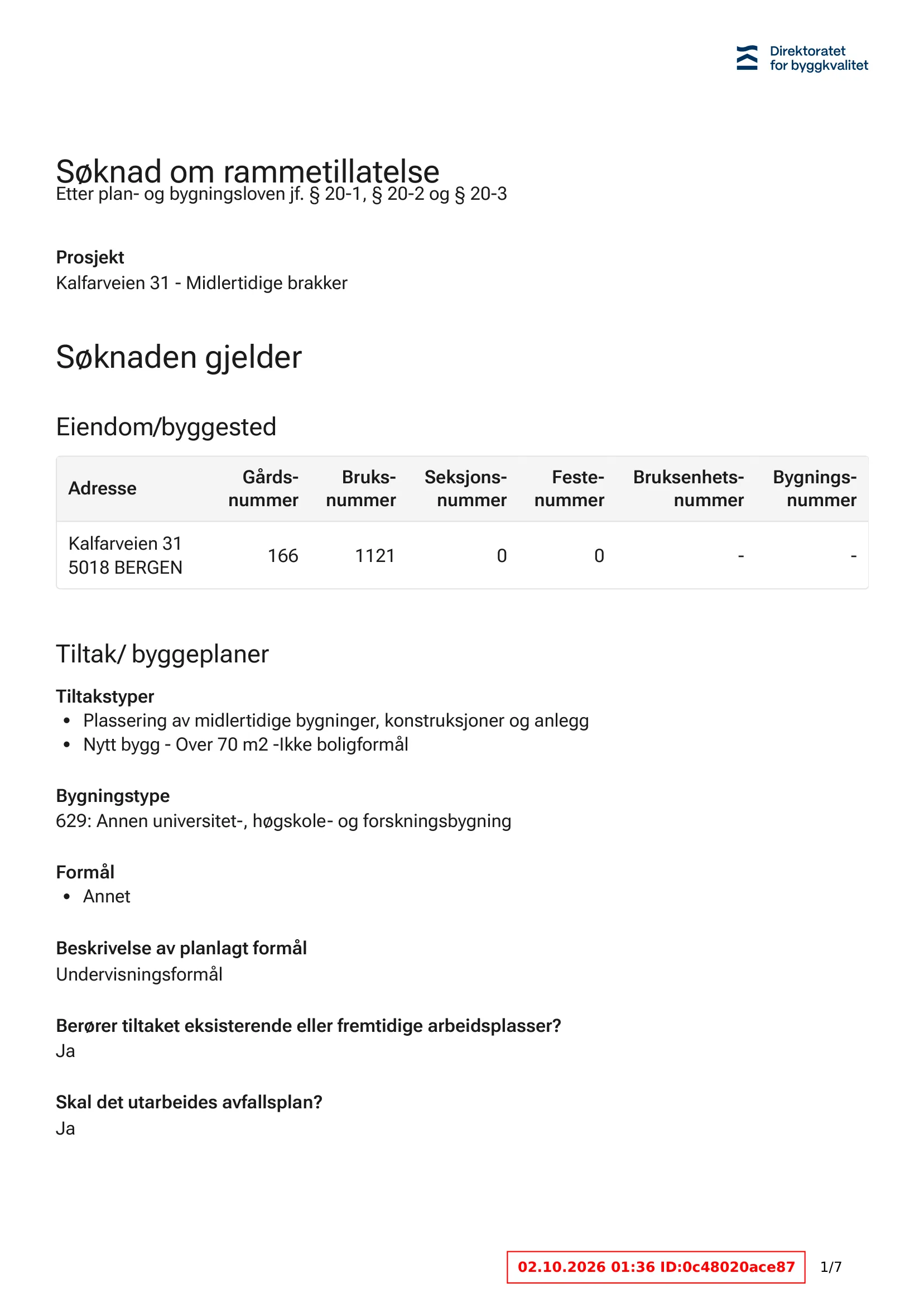Søknad om rammetillatelse