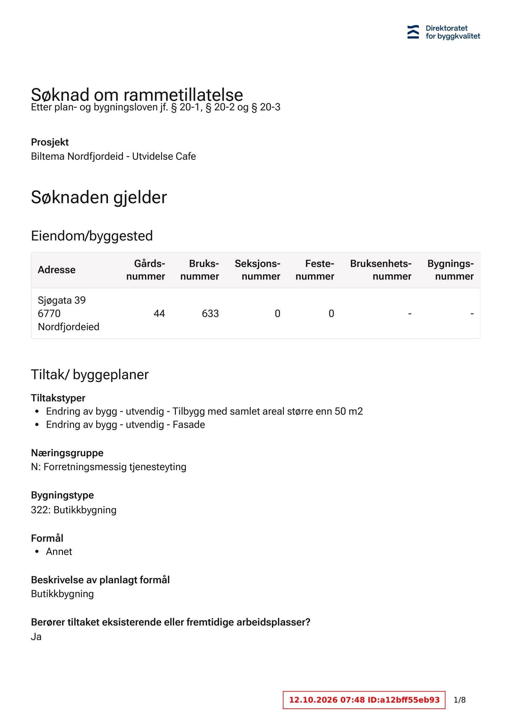 Søknad om rammetillatelse