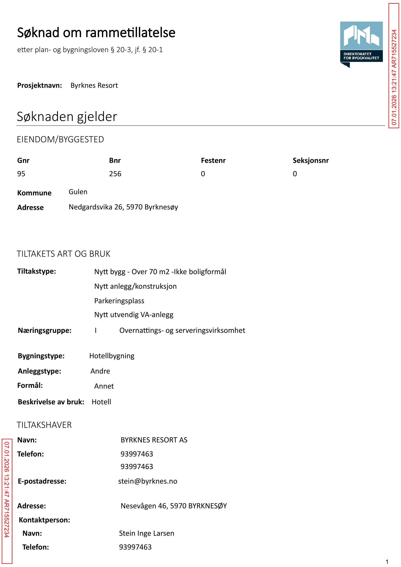 Søknad om rammetillatelse