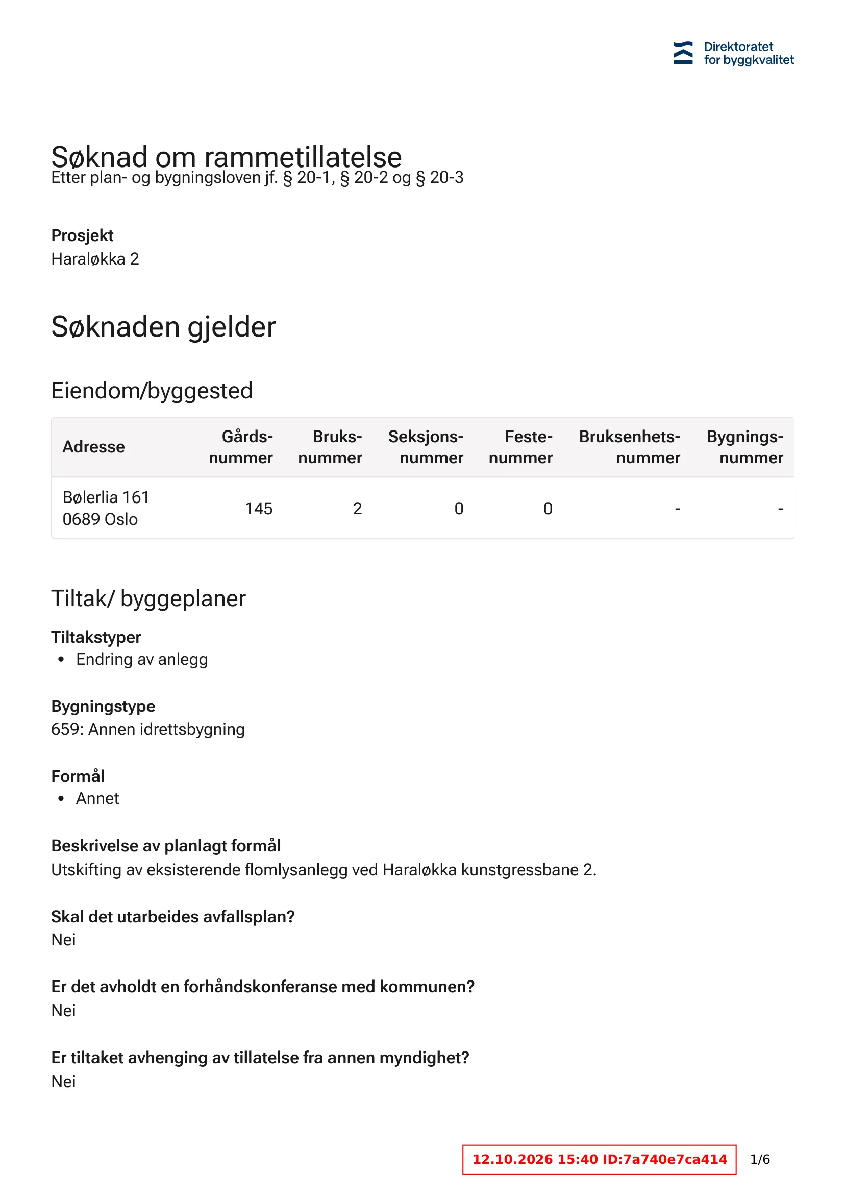 Søknad om rammetillatelse