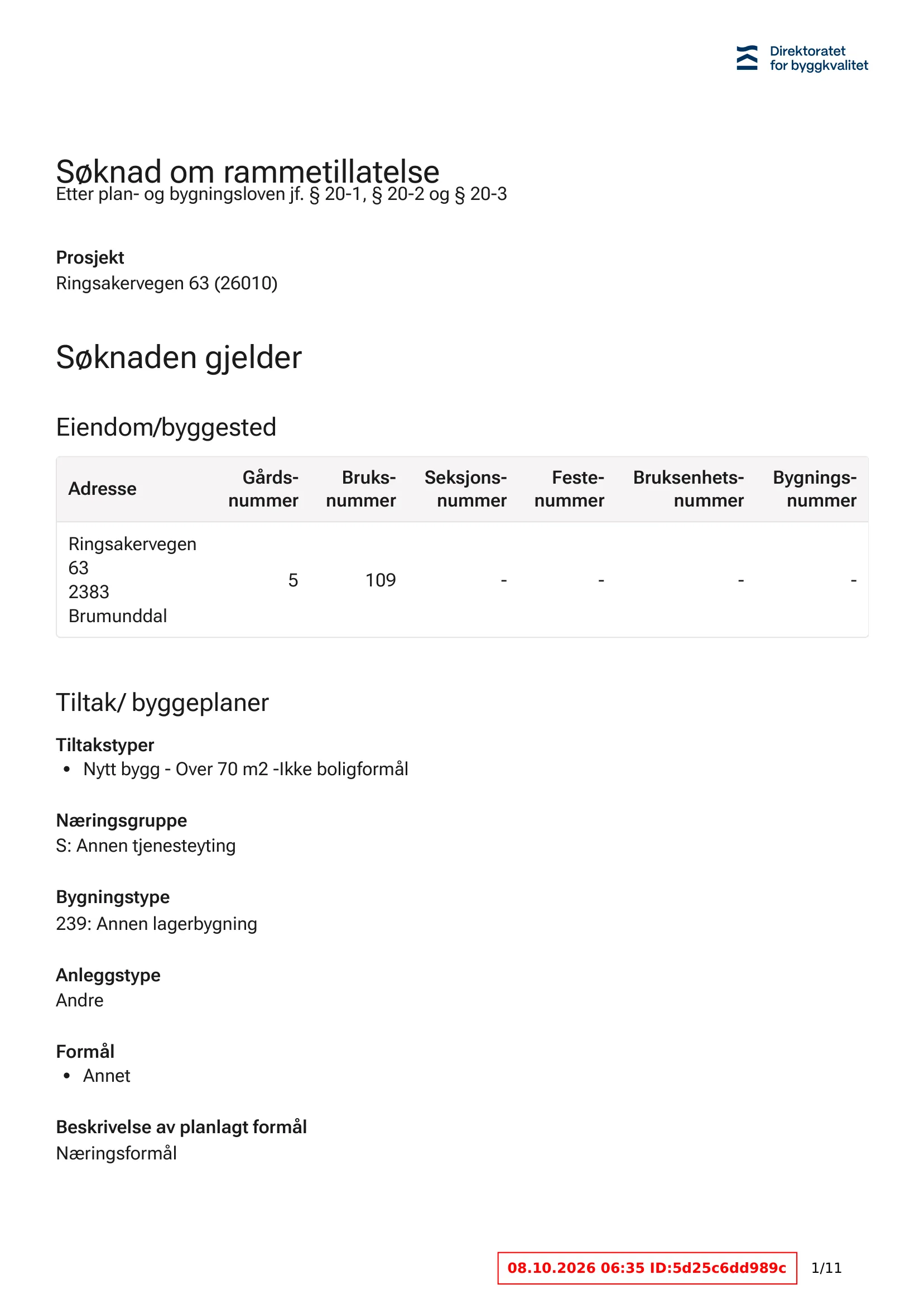 Søknad om rammetillatelse