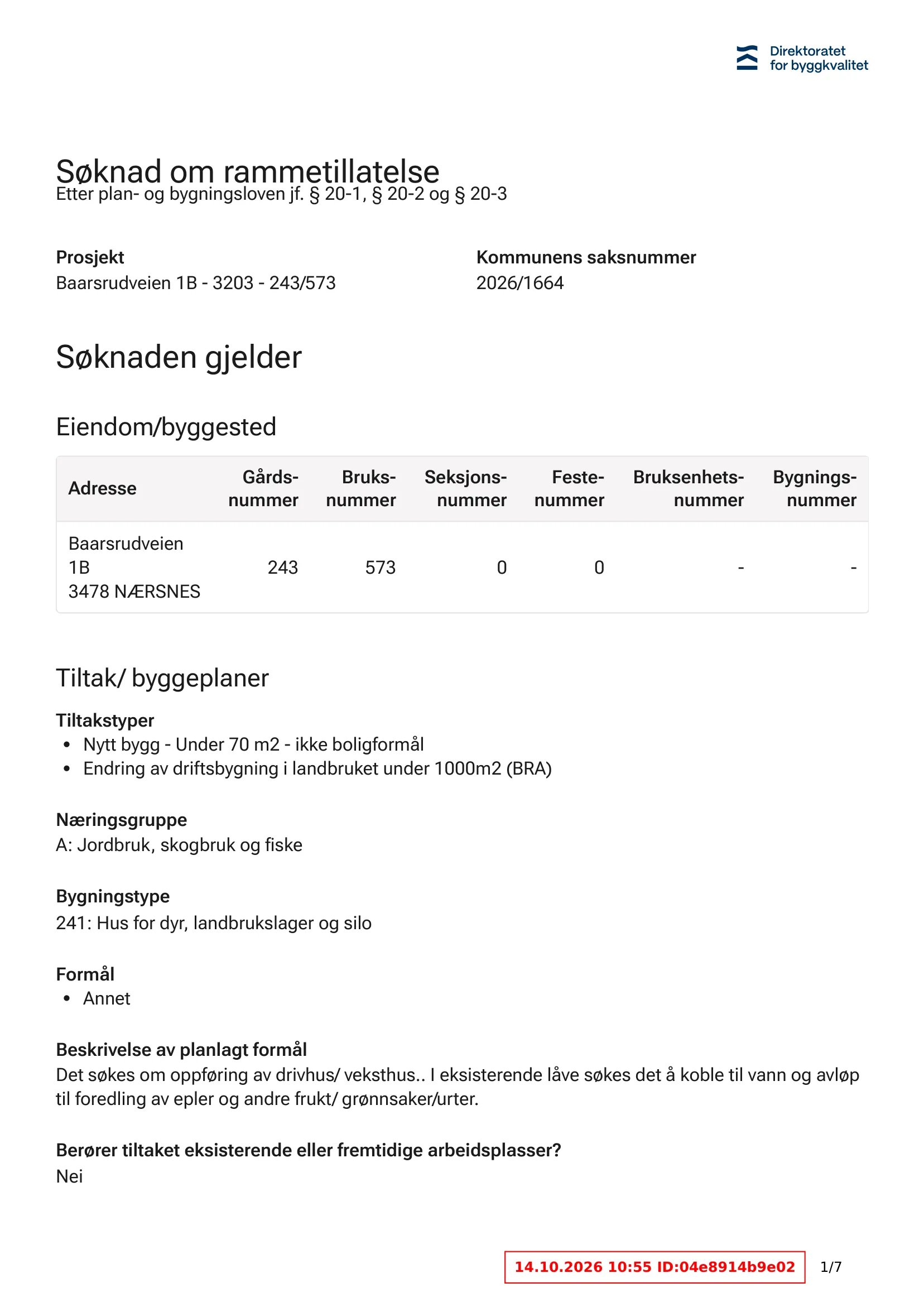 Søknad om rammetillatelse