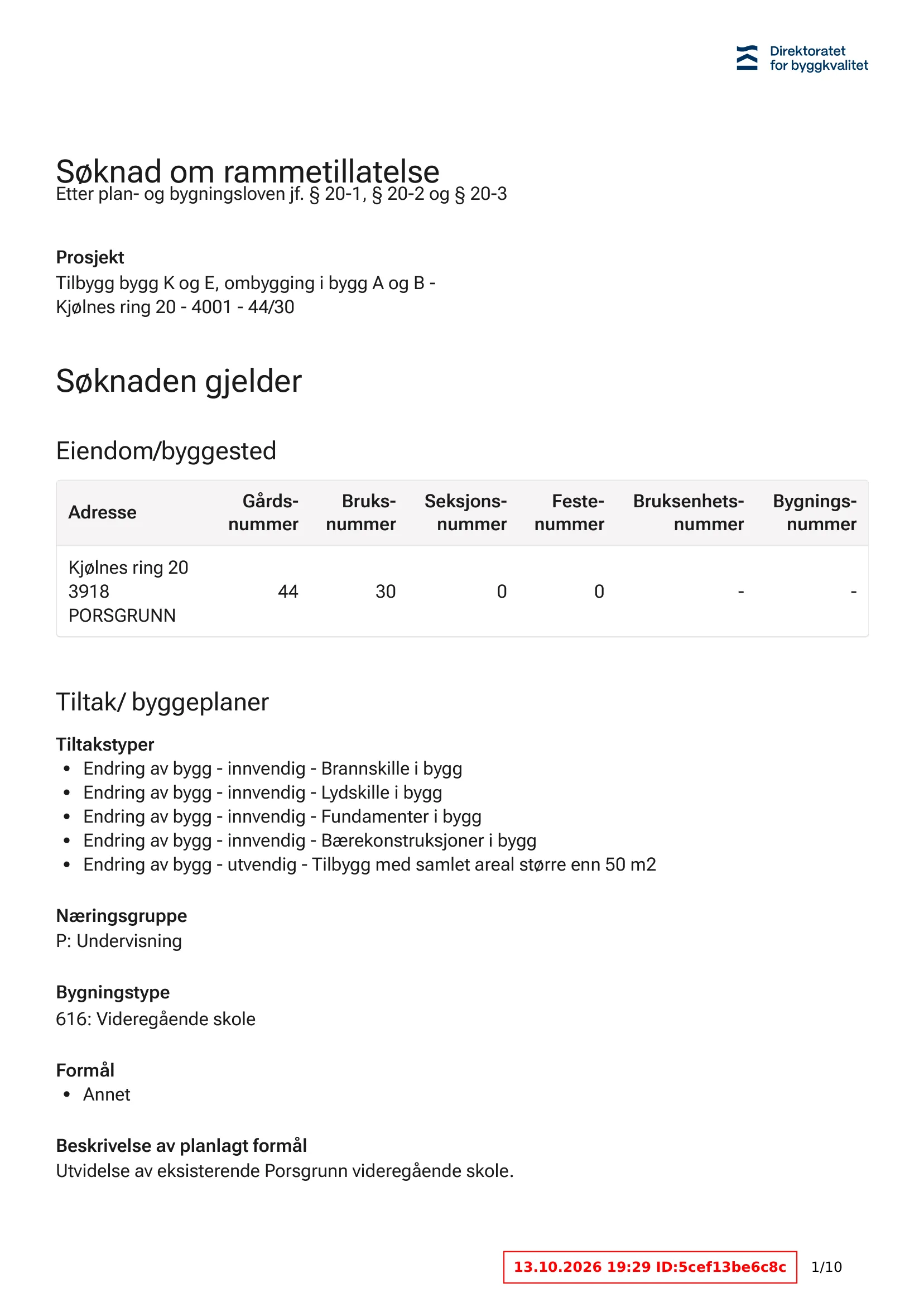 Søknad om rammetillatelse