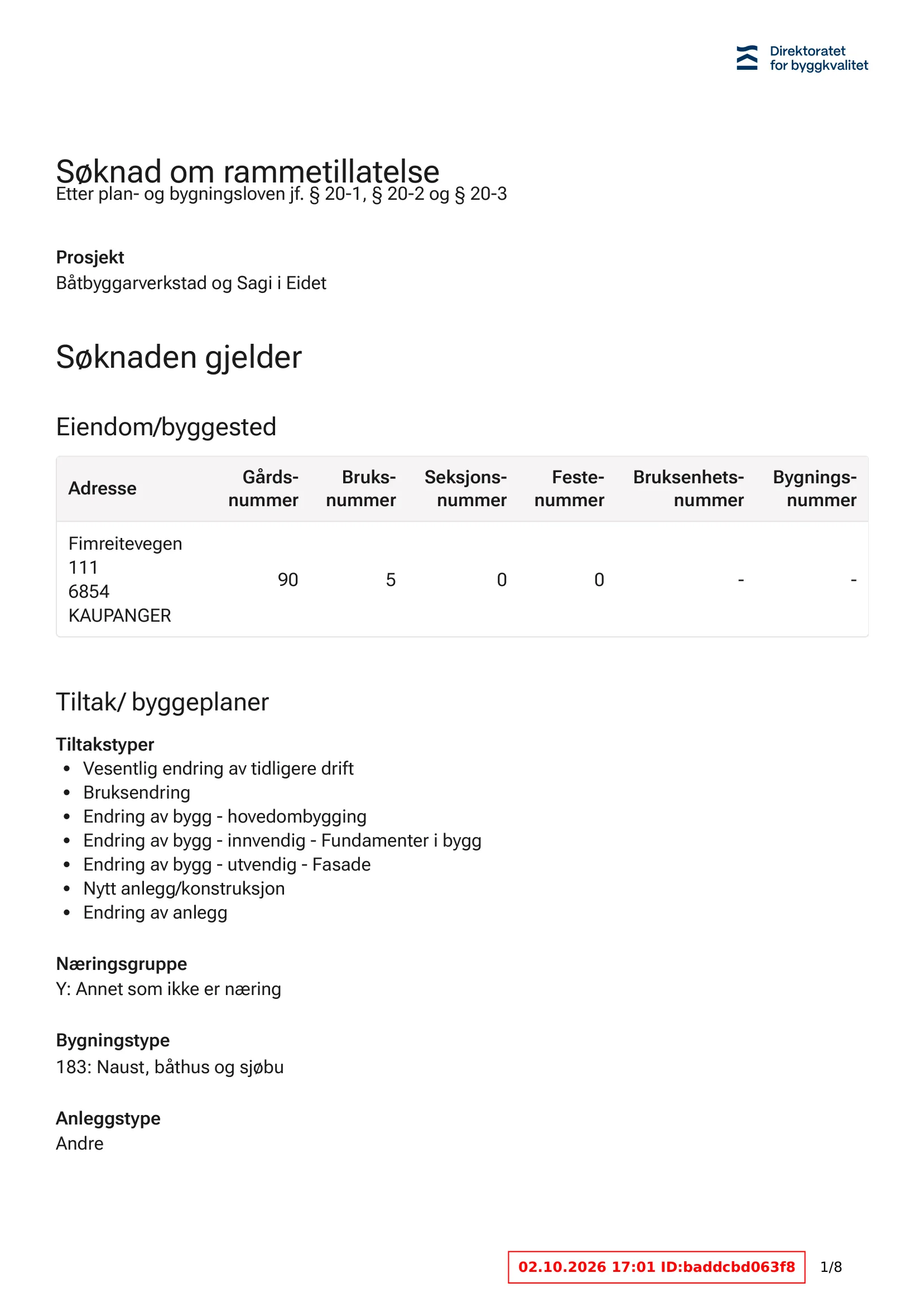 Søknad om rammetillatelse