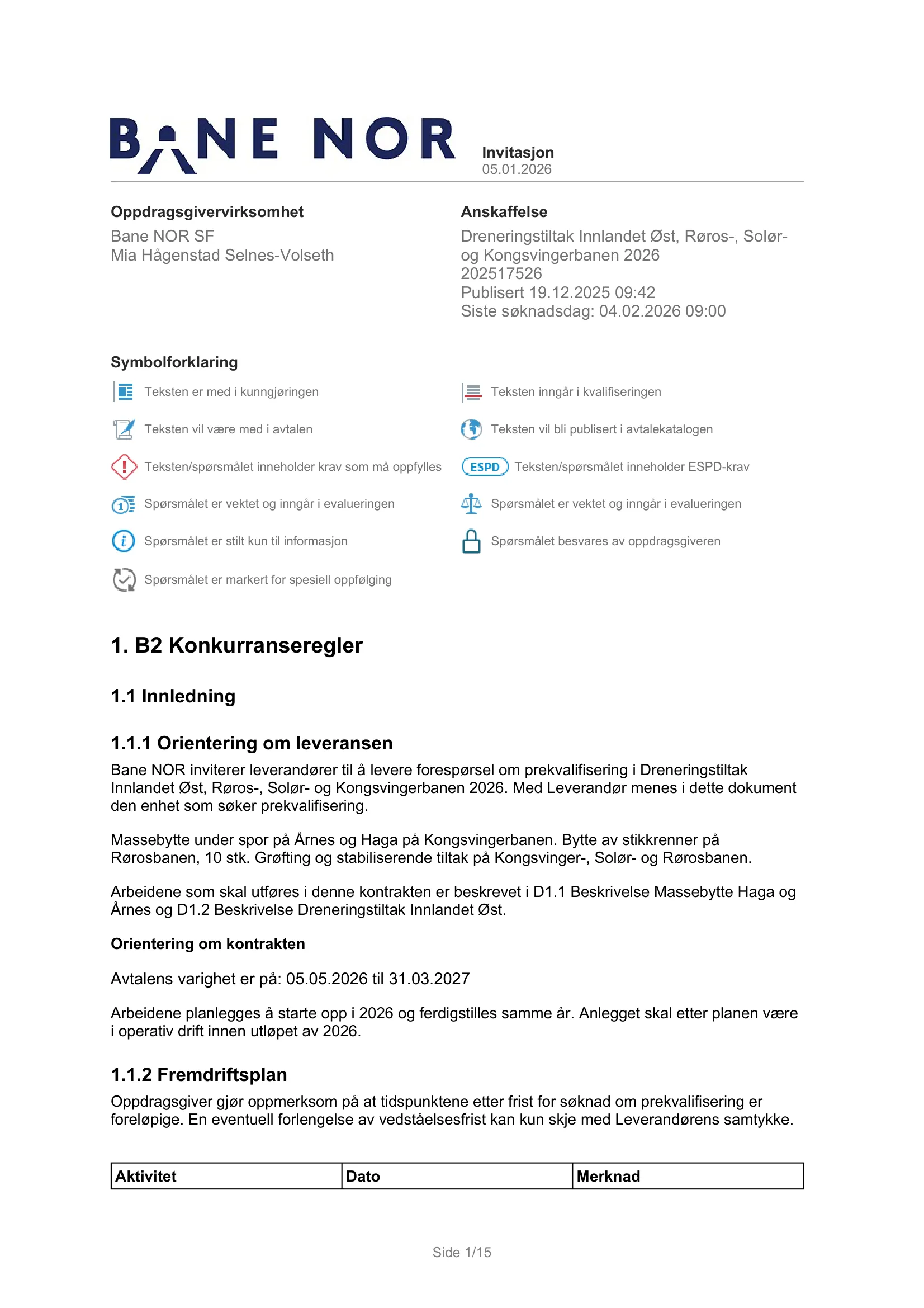 Konkurransebeskrivelse