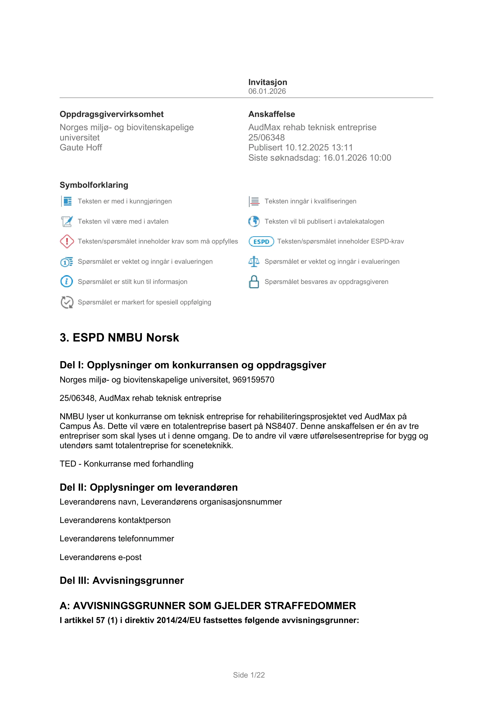 Konkurransebeskrivelse