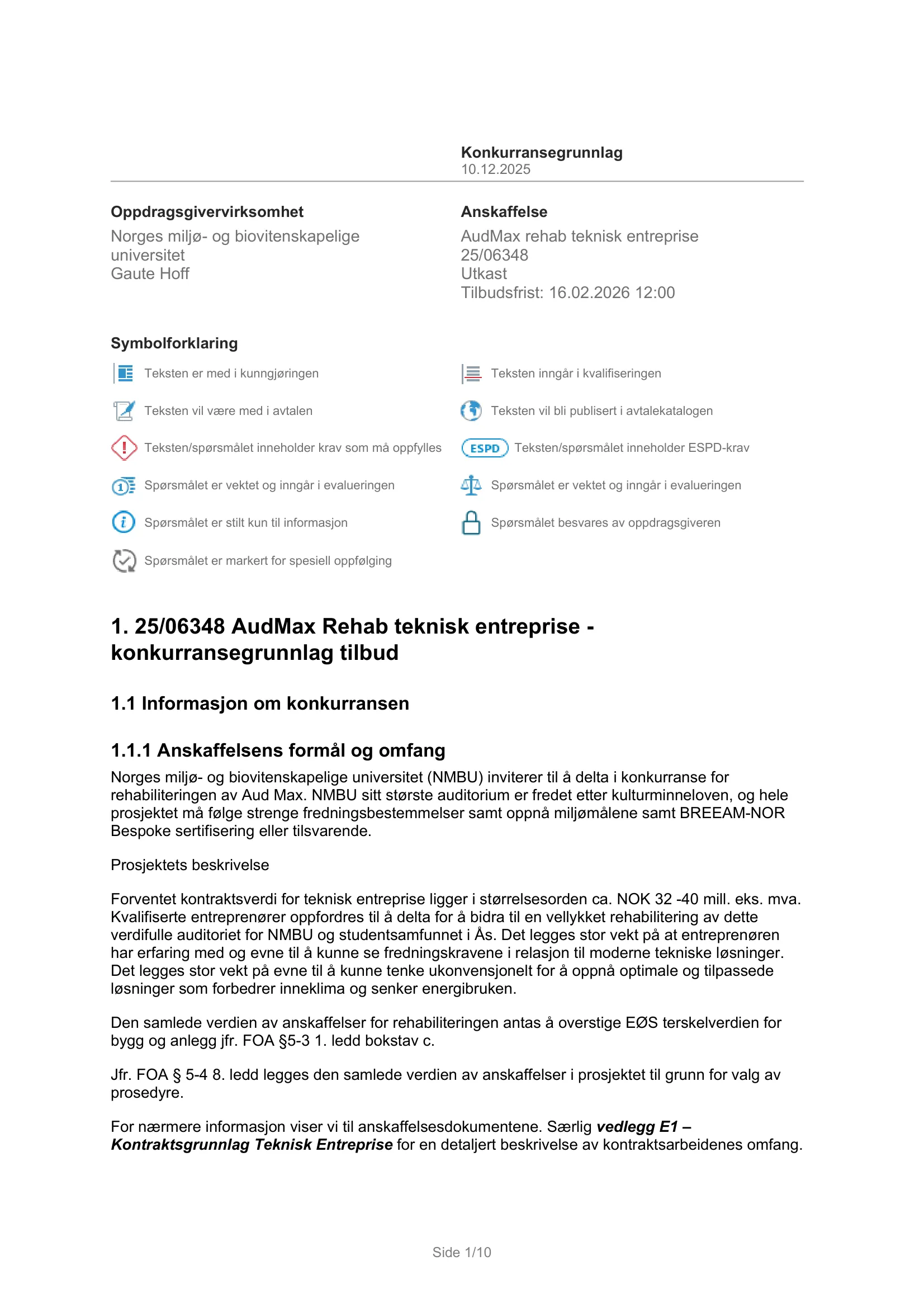 Konkurransebeskrivelse