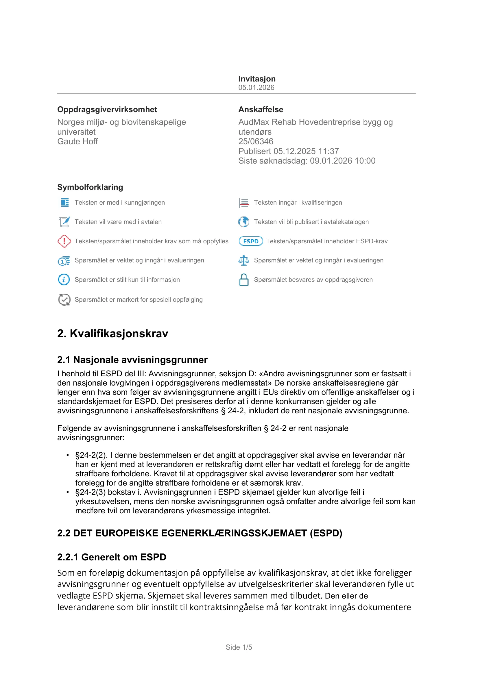 Konkurransebeskrivelse