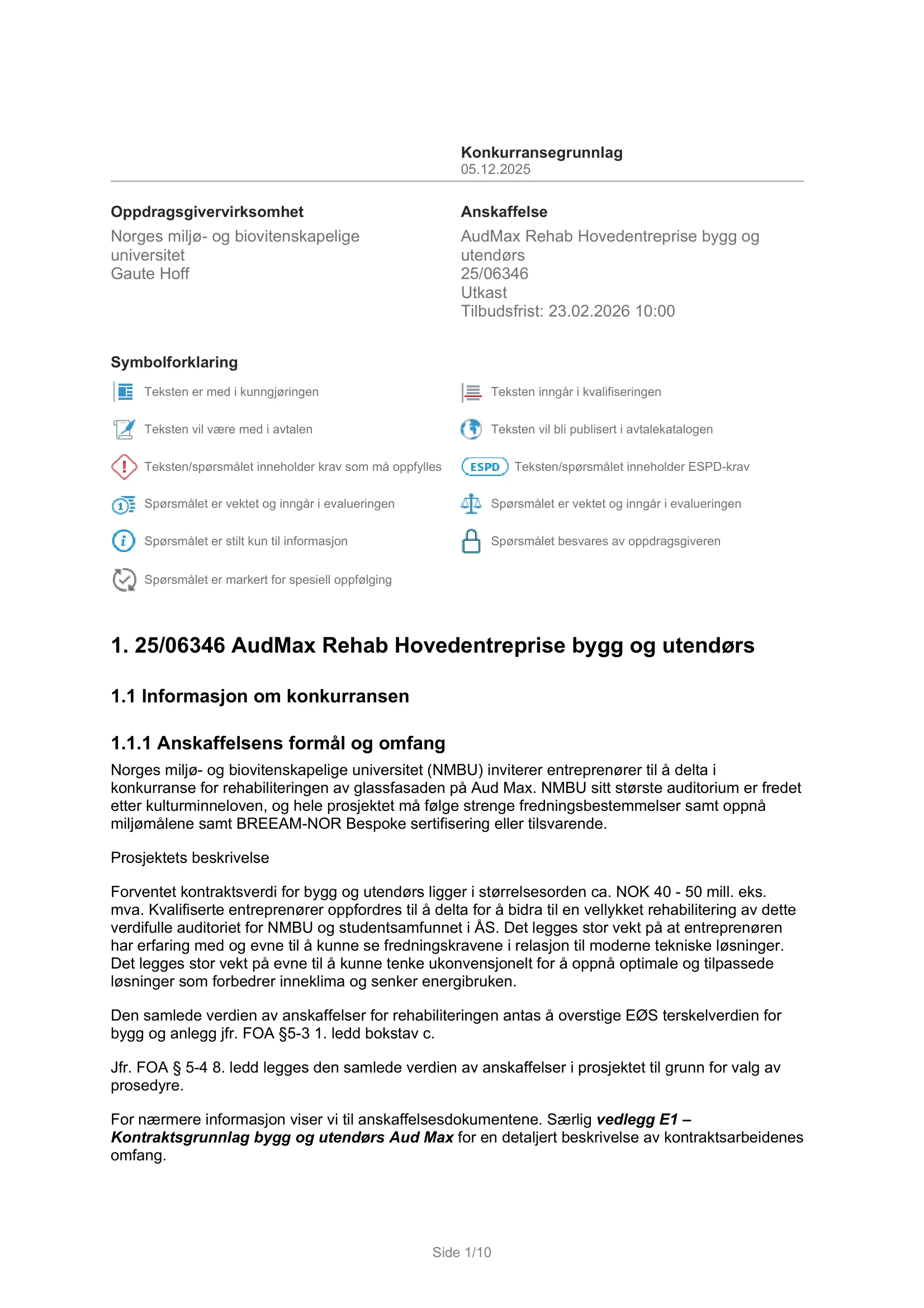 Konkurransebeskrivelse