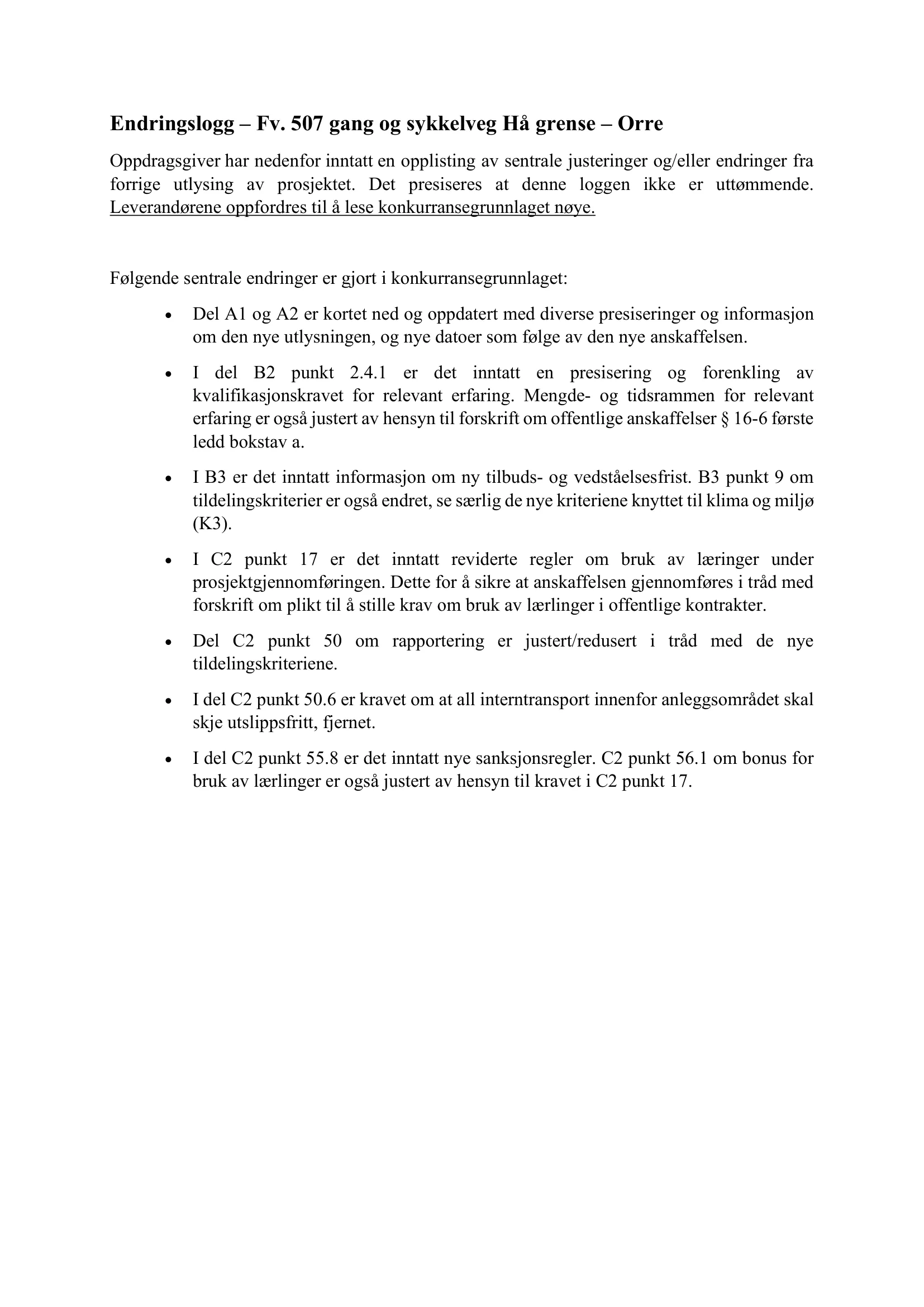 Konkurransebeskrivelse