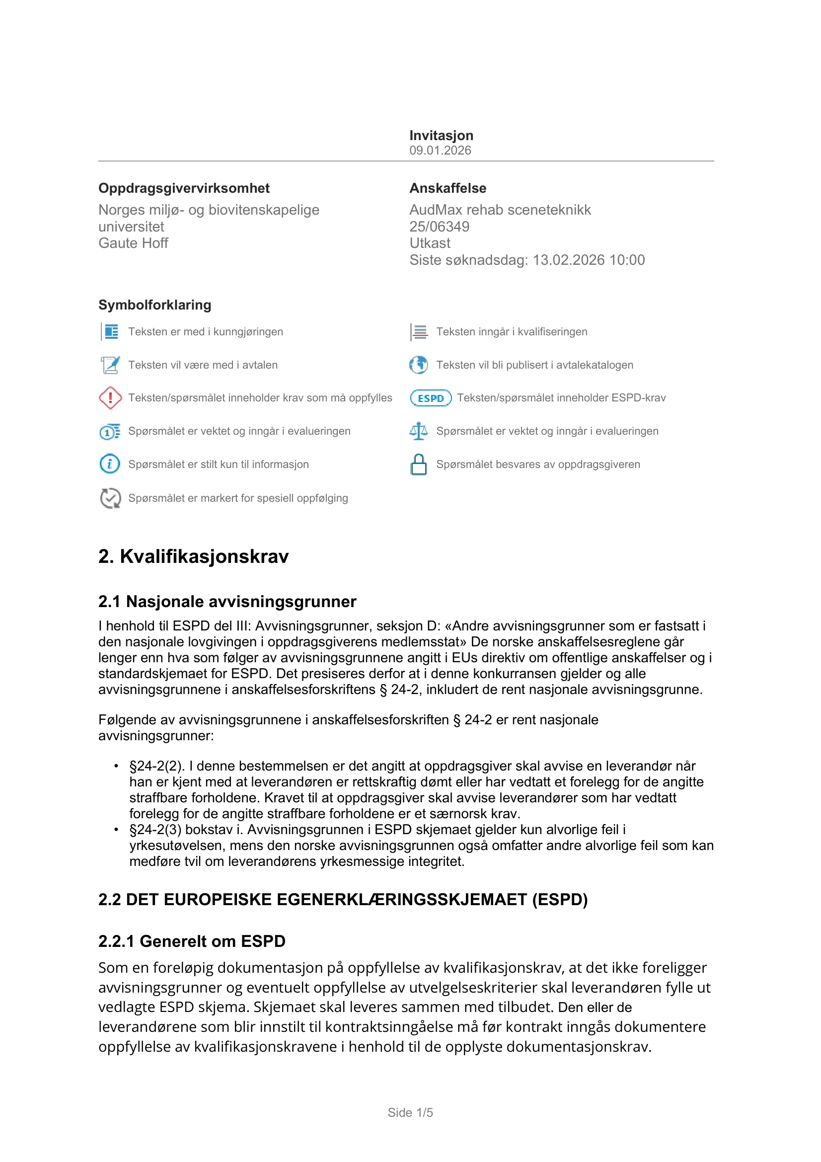 Konkurransebeskrivelse