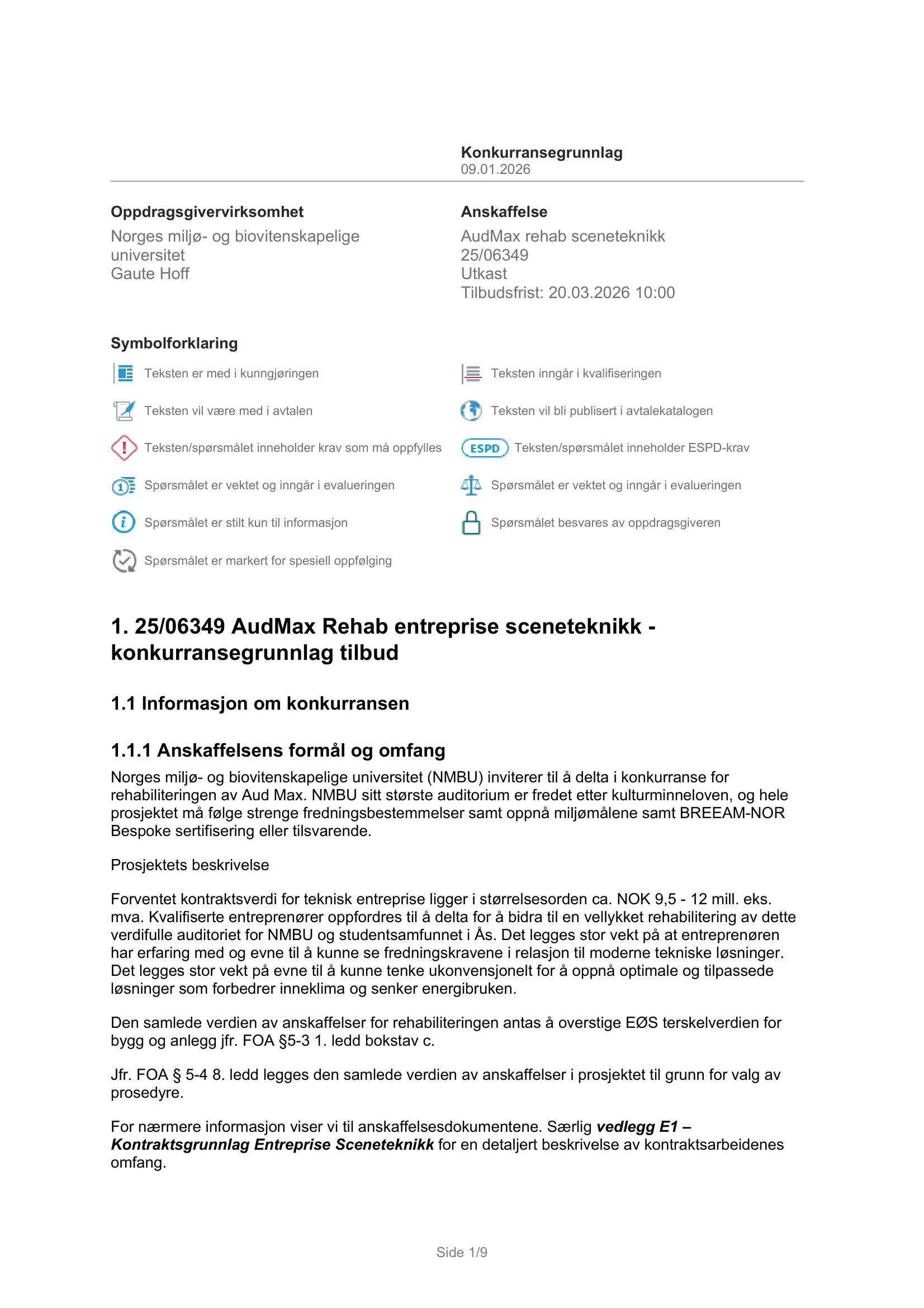 Konkurransebeskrivelse