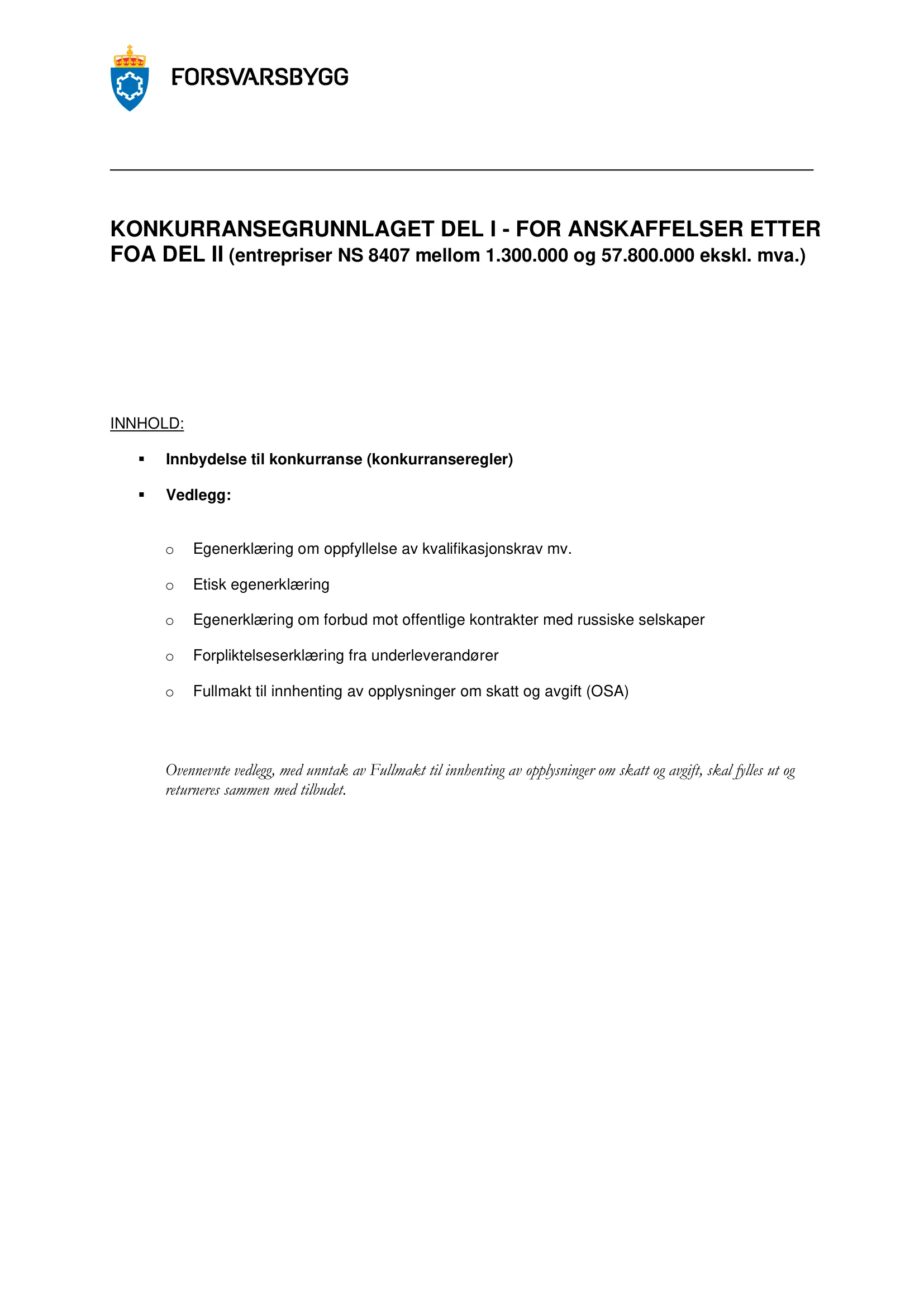 Konkurransebeskrivelse