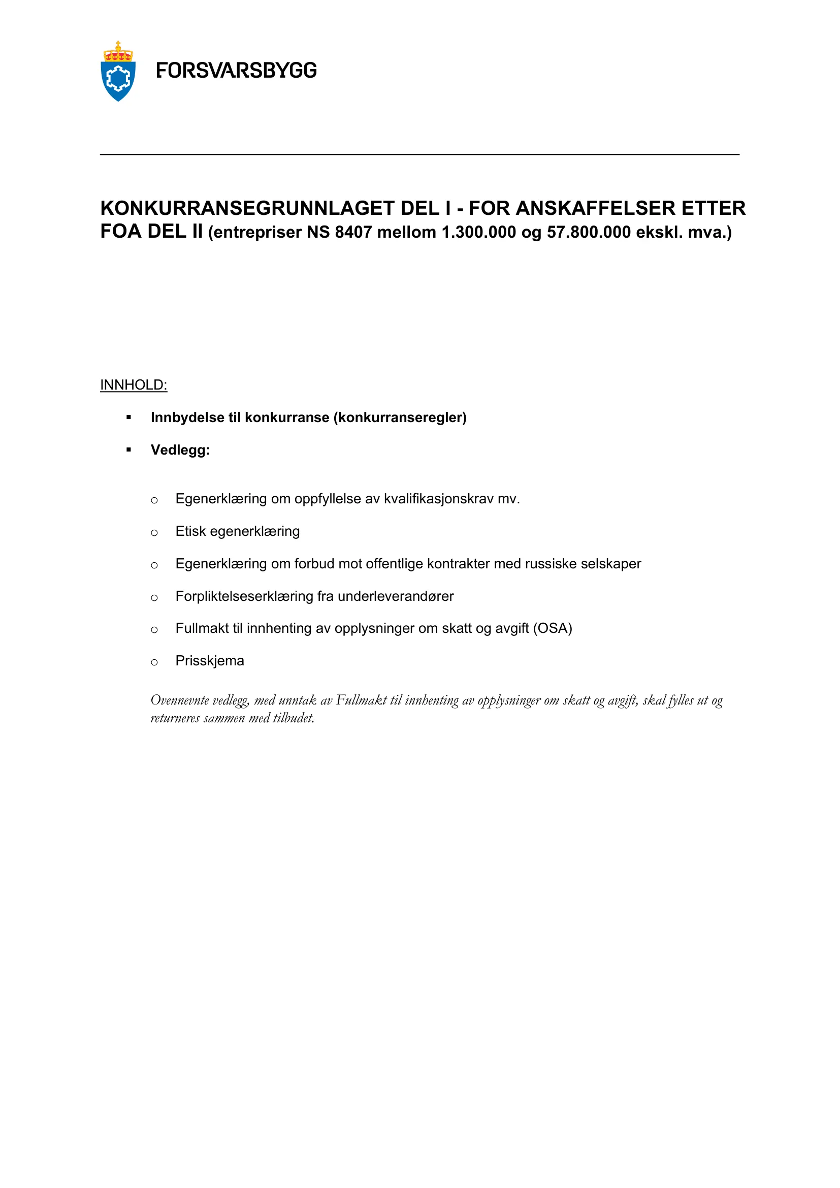 Konkurransebeskrivelse