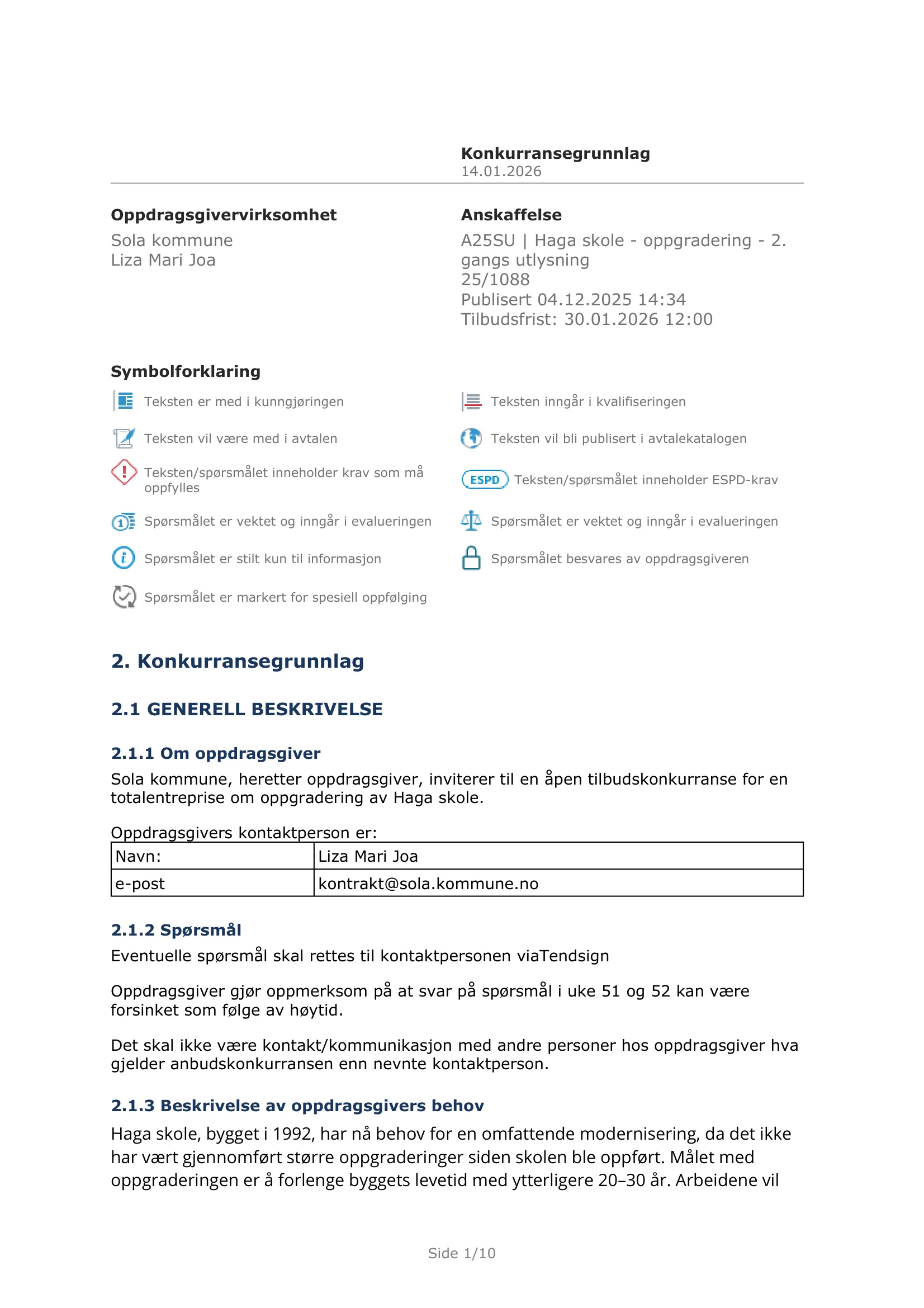 Konkurransebeskrivelse