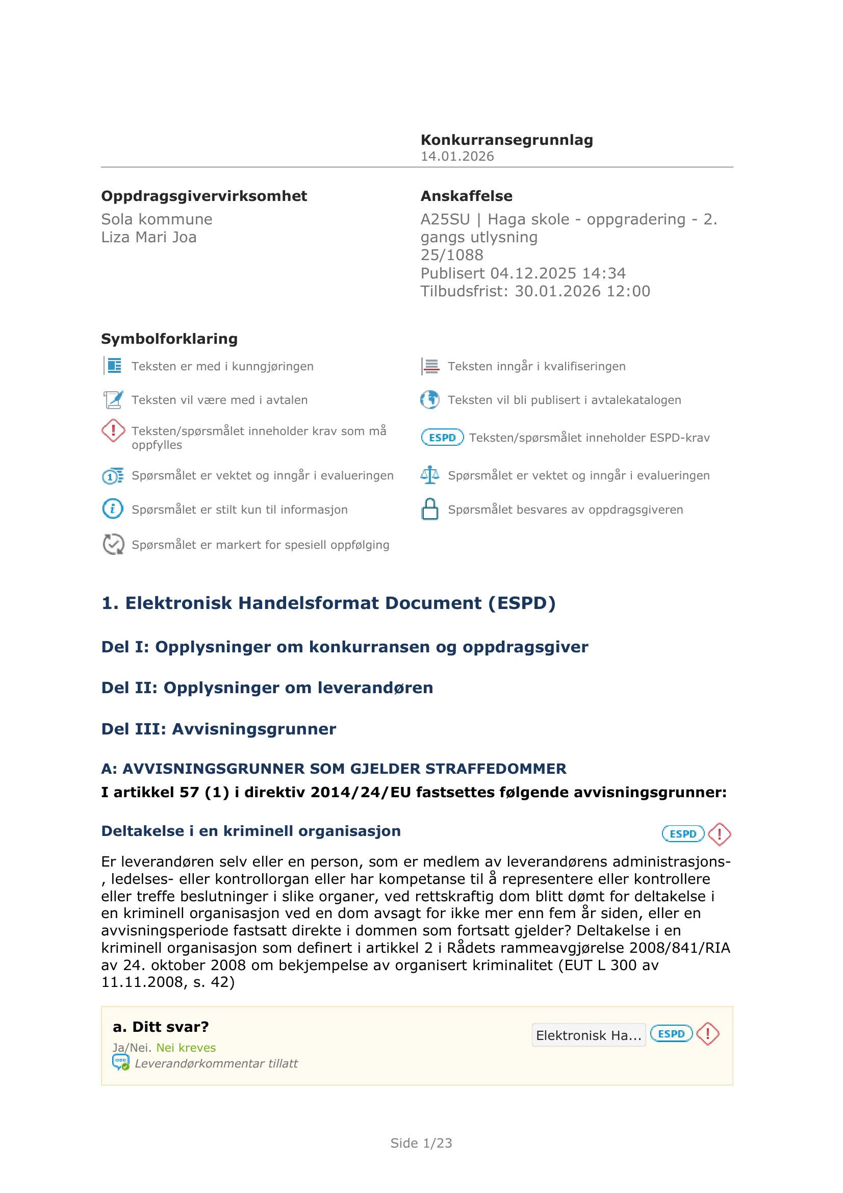 Konkurransebeskrivelse