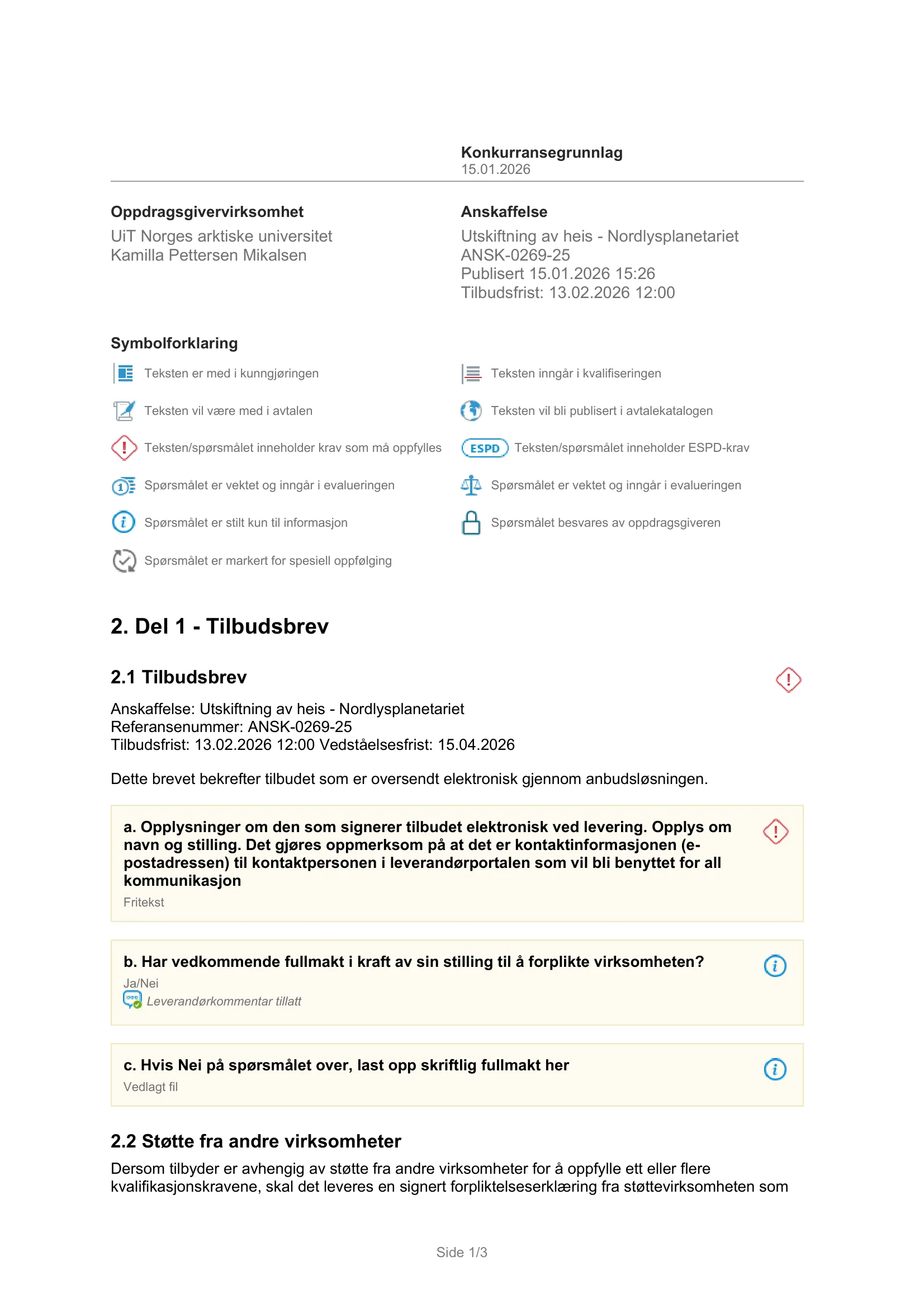 Konkurransebeskrivelse