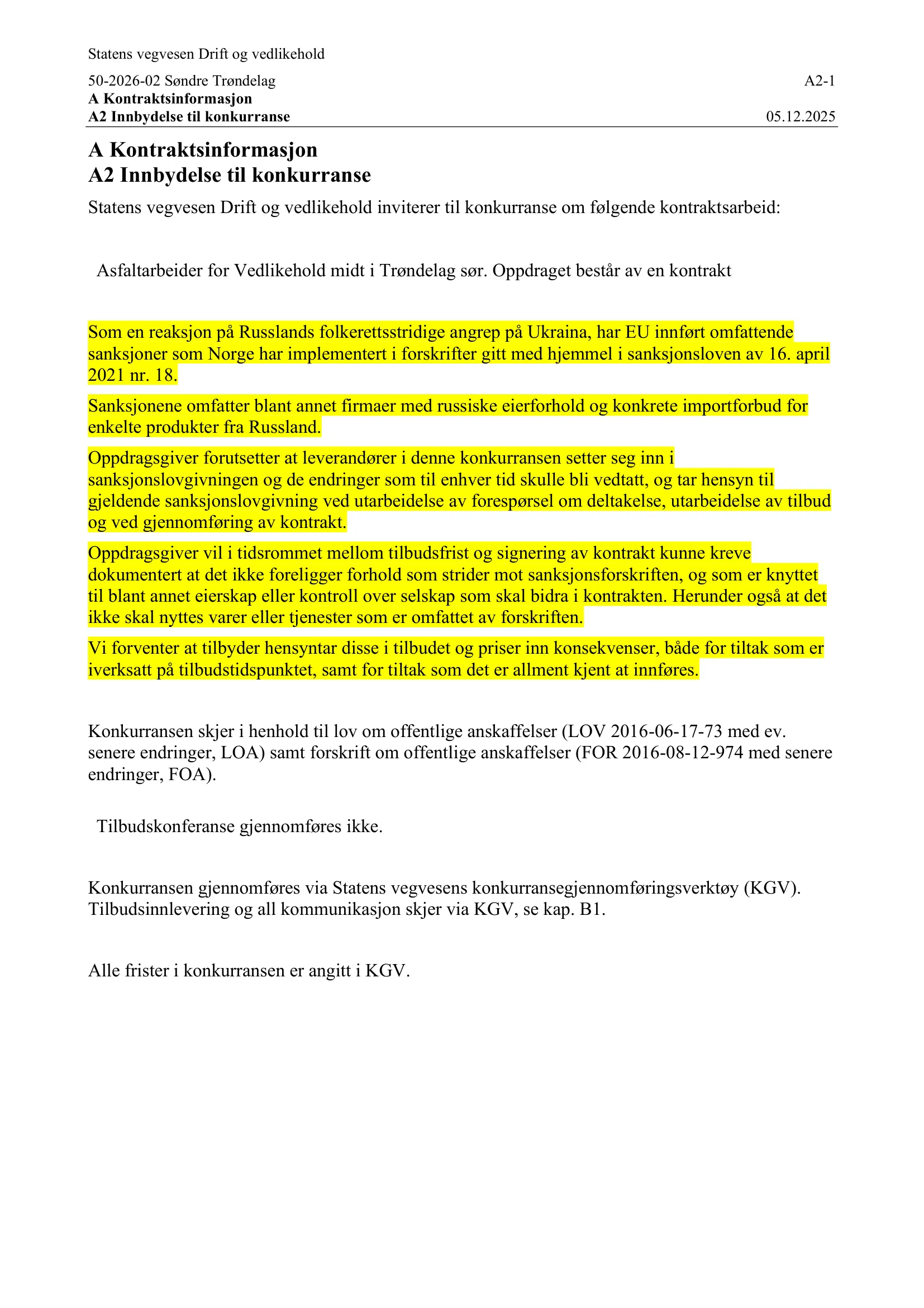Konkurransebeskrivelse