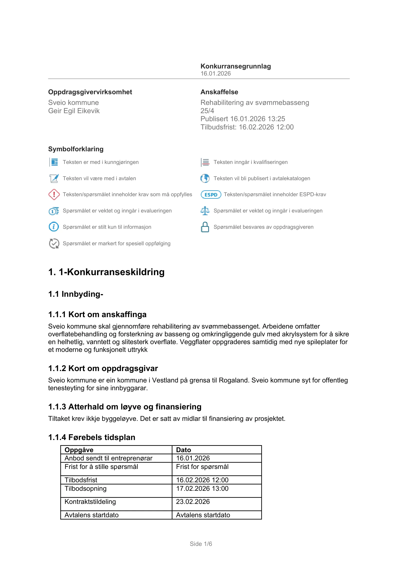 Konkurransebeskrivelse