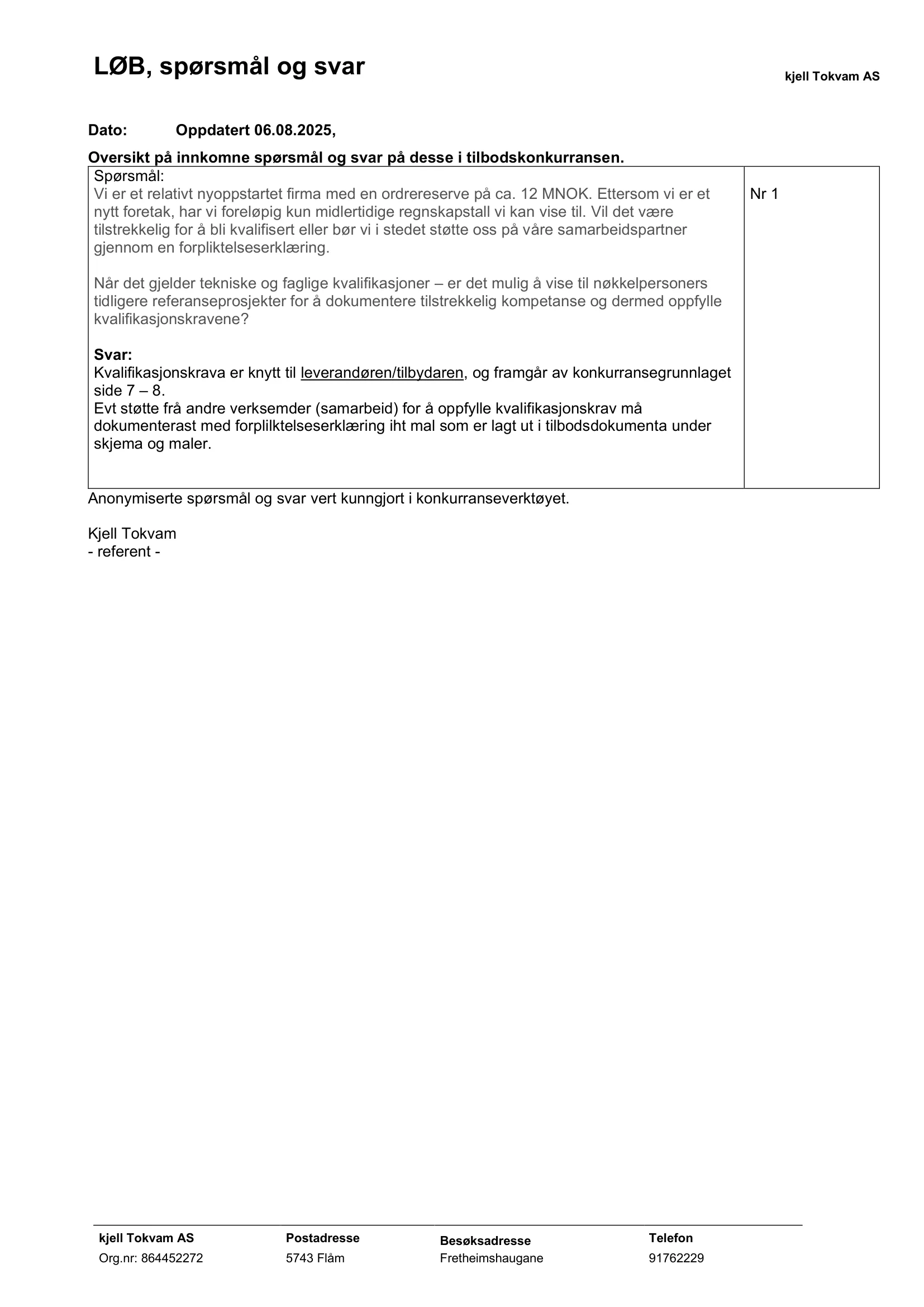 Konkurransebeskrivelse
