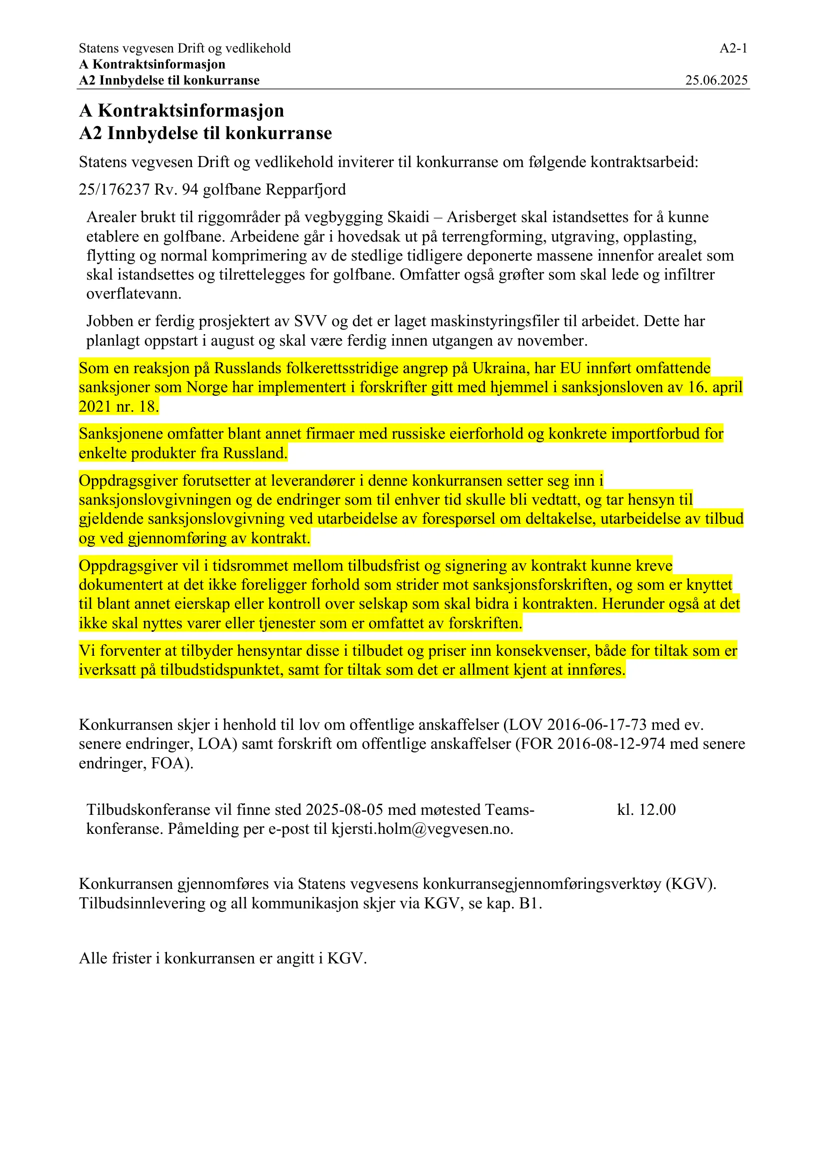 Konkurransebeskrivelse
