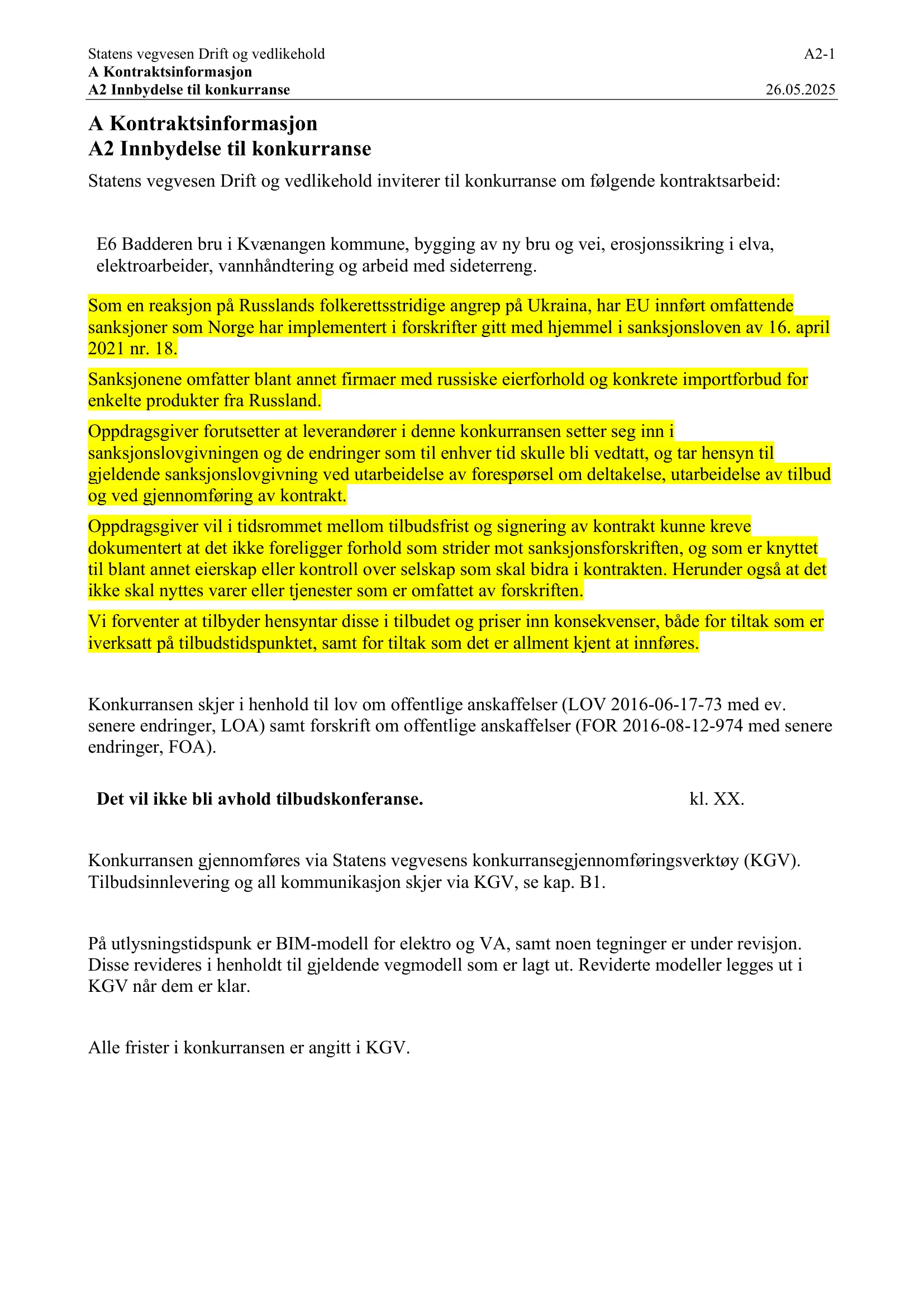 Konkurransebeskrivelse