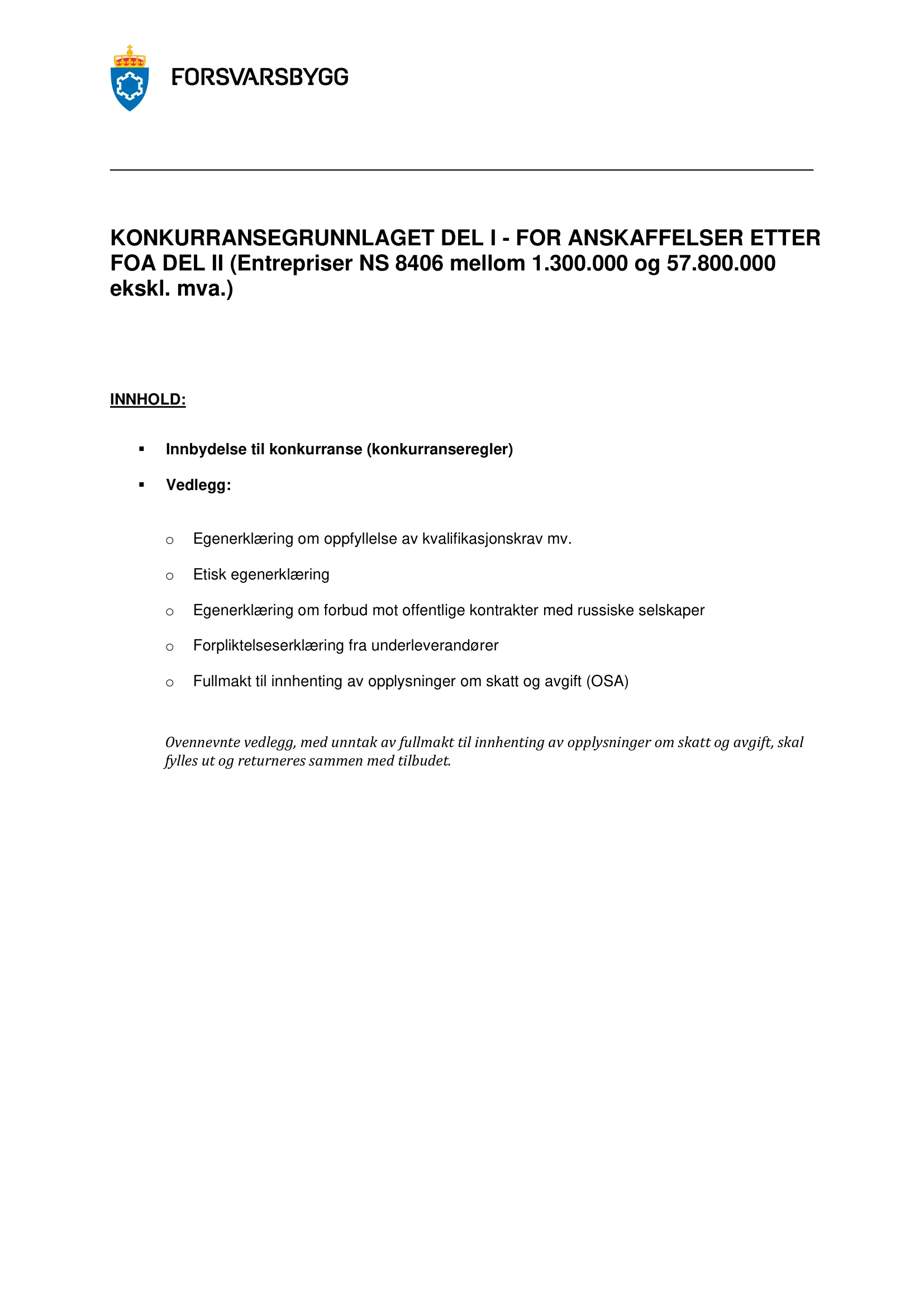 Konkurransebeskrivelse