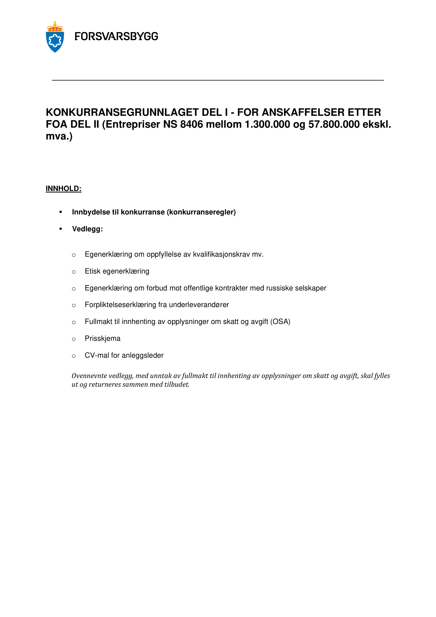 Konkurransebeskrivelse