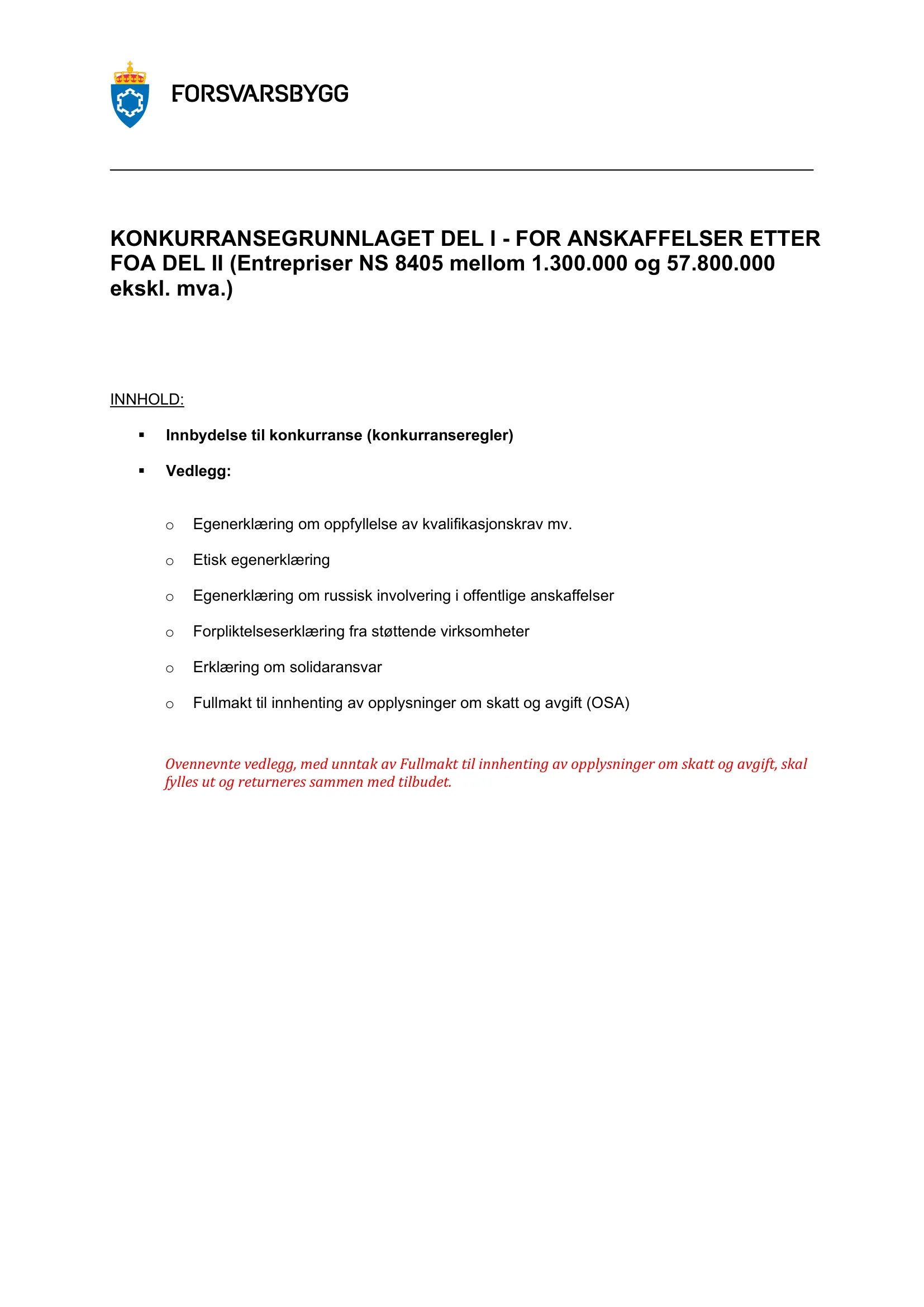 Konkurransebeskrivelse