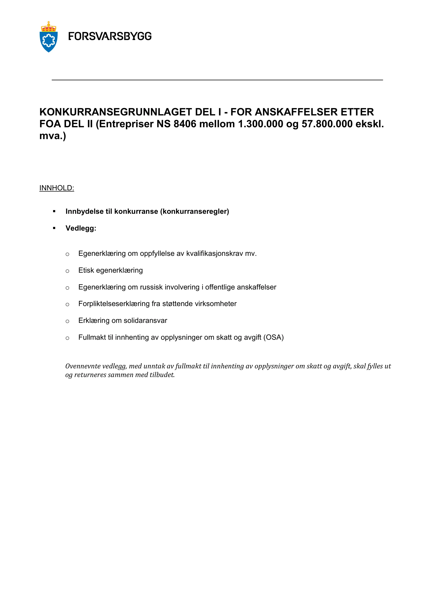Konkurransebeskrivelse